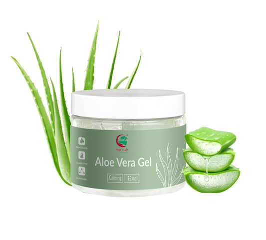 Aloe Vera Gel 12 oz | Unscented | For Face, Scalp & Hair | by Yogi’s Gift®