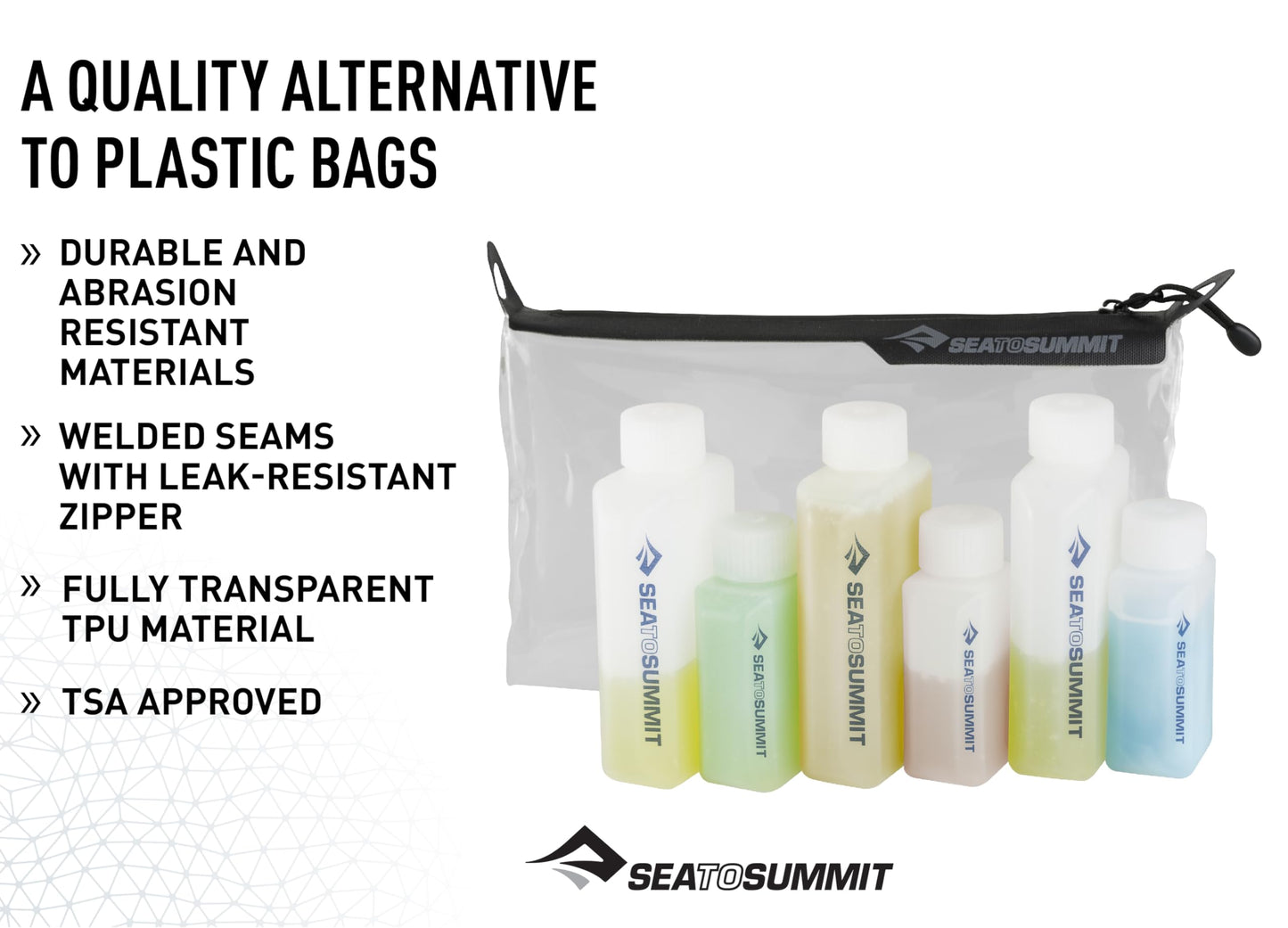 Sea to Summit TravellingLight Clear Zip Pouch with Travel Bottles, TSA Approved Toiletry Kit