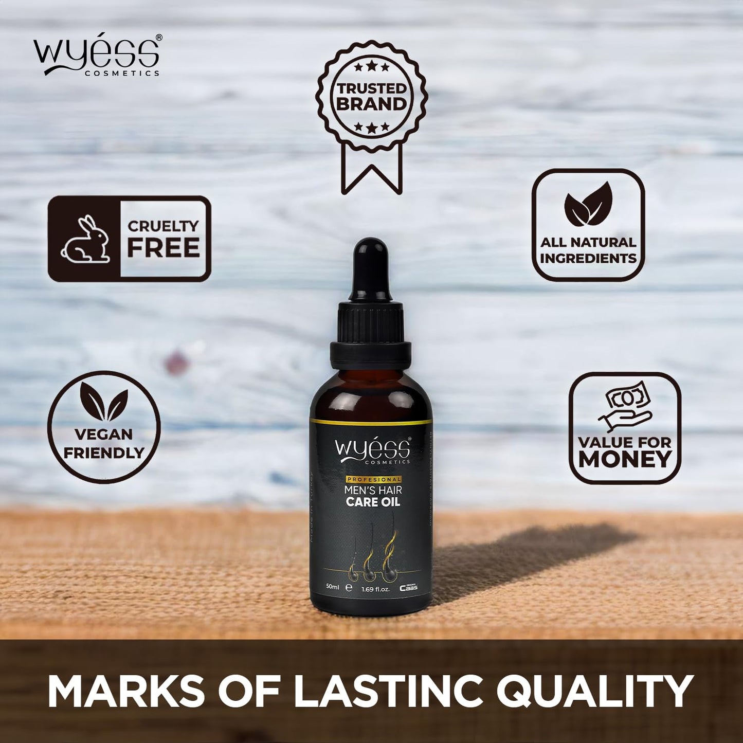 WYESS Natural Argan Oil Serum for Men's Hair Growth, Stimulating and Easy to Use