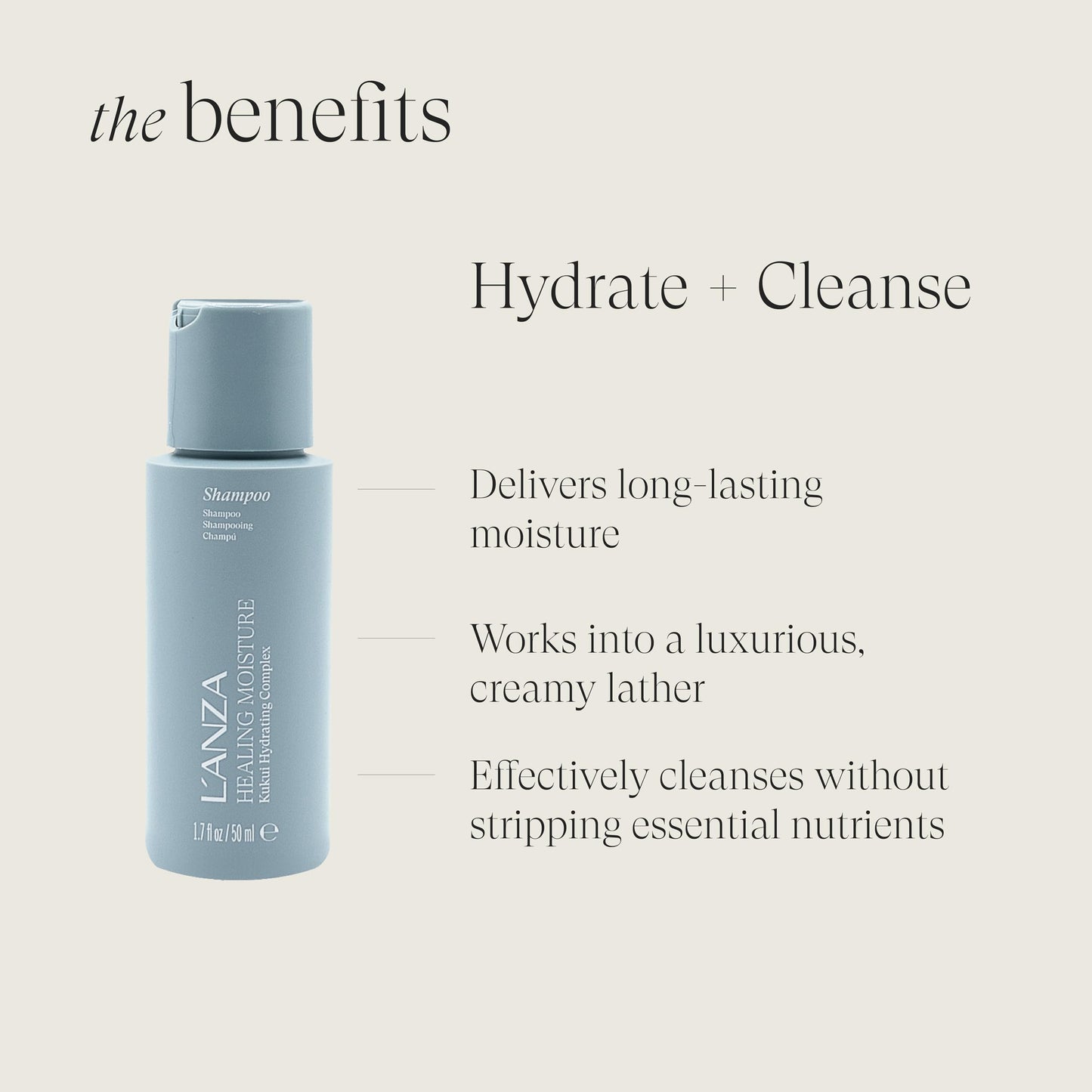 L'ANZA Healing Moisture Mini Hair Care Kit, Shampoo, Conditioner & Mist Leave-In Conditioner Spray, Hydrating, Detangles, Softens, UV & Heat Protection, Adds Shine, Fights Humidity, Color Safe