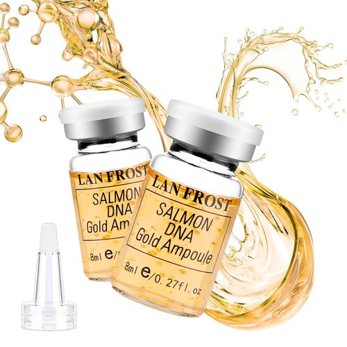 BB Facial Glow Starter Kit Serum Hyaluronic Acid Essence Skin Care Set, Salmon DNA Glod Ampoule 0.27oz 12 Vials, Glow Repair Kit with 7 Different Peptides