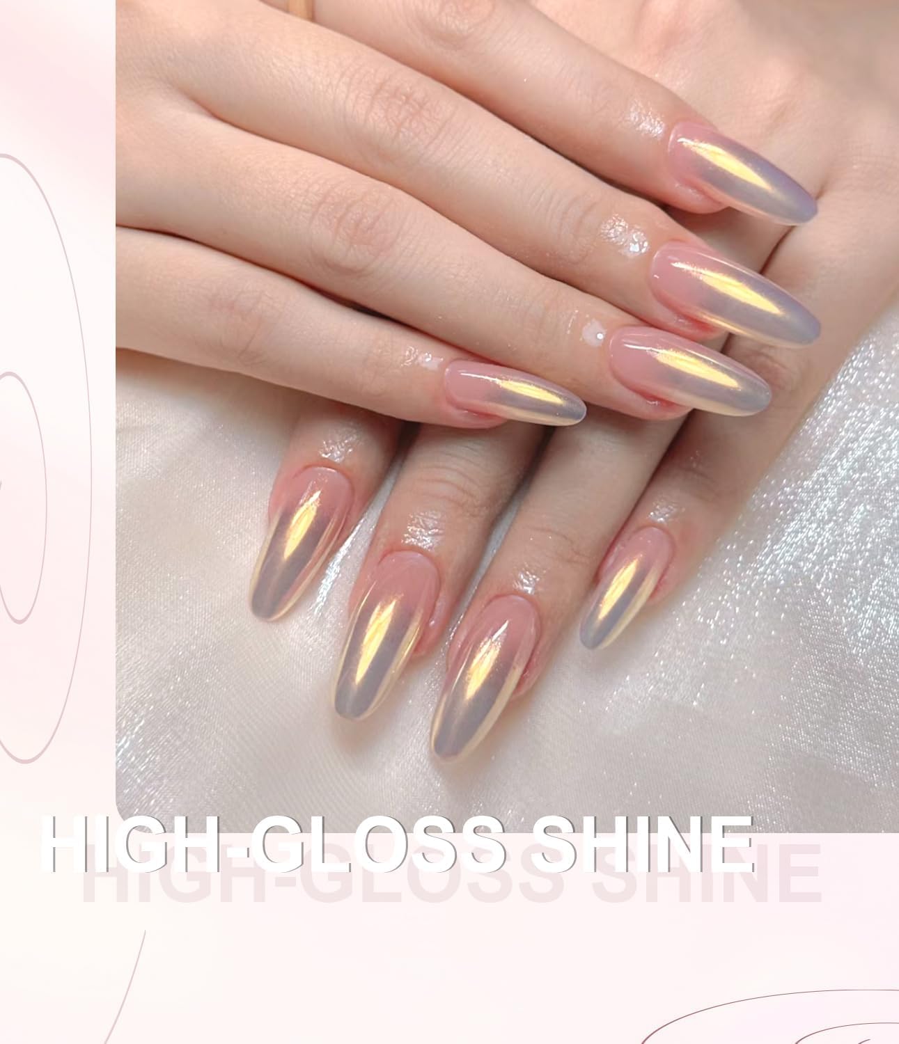 BISHENGYF Pearl Chrome Nail Powder:?�Super Mirror Effect?‘White Pearl Chrome Nail Powder Ice Transparent Aurora Chrome Nail Powder for Nails Art DIY