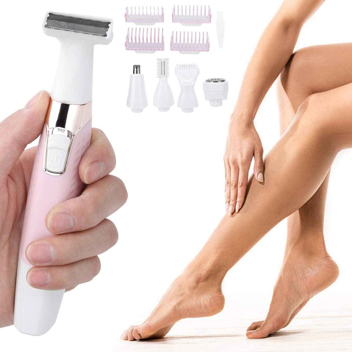 ZJchao Electric Body Depilator, 5-in-1 USB Cordless Face Bikini and Body Hair Trimmer for Men and Women, Hair Removal Machine