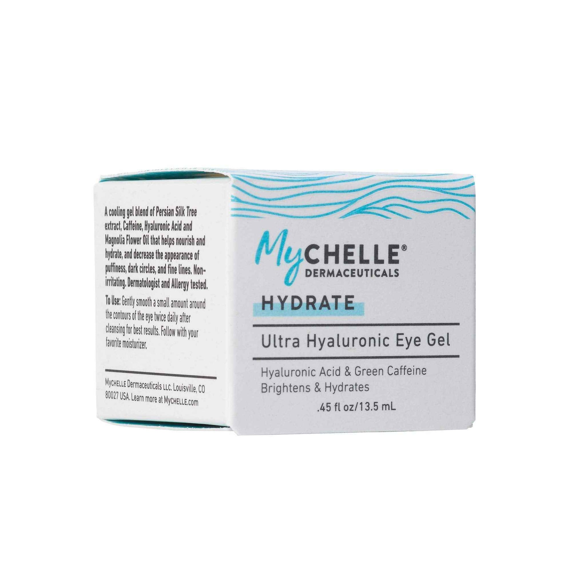 MyChelle Dermaceuticals Ultra Hyaluronic Eye Gel (0.45 Fl Oz) - Rich Hydration for Dry Skin with Vegan Hyaluronic Acid, Help Plump Skin and Help Reduce Appearance of Fine Lines and Wrinkles