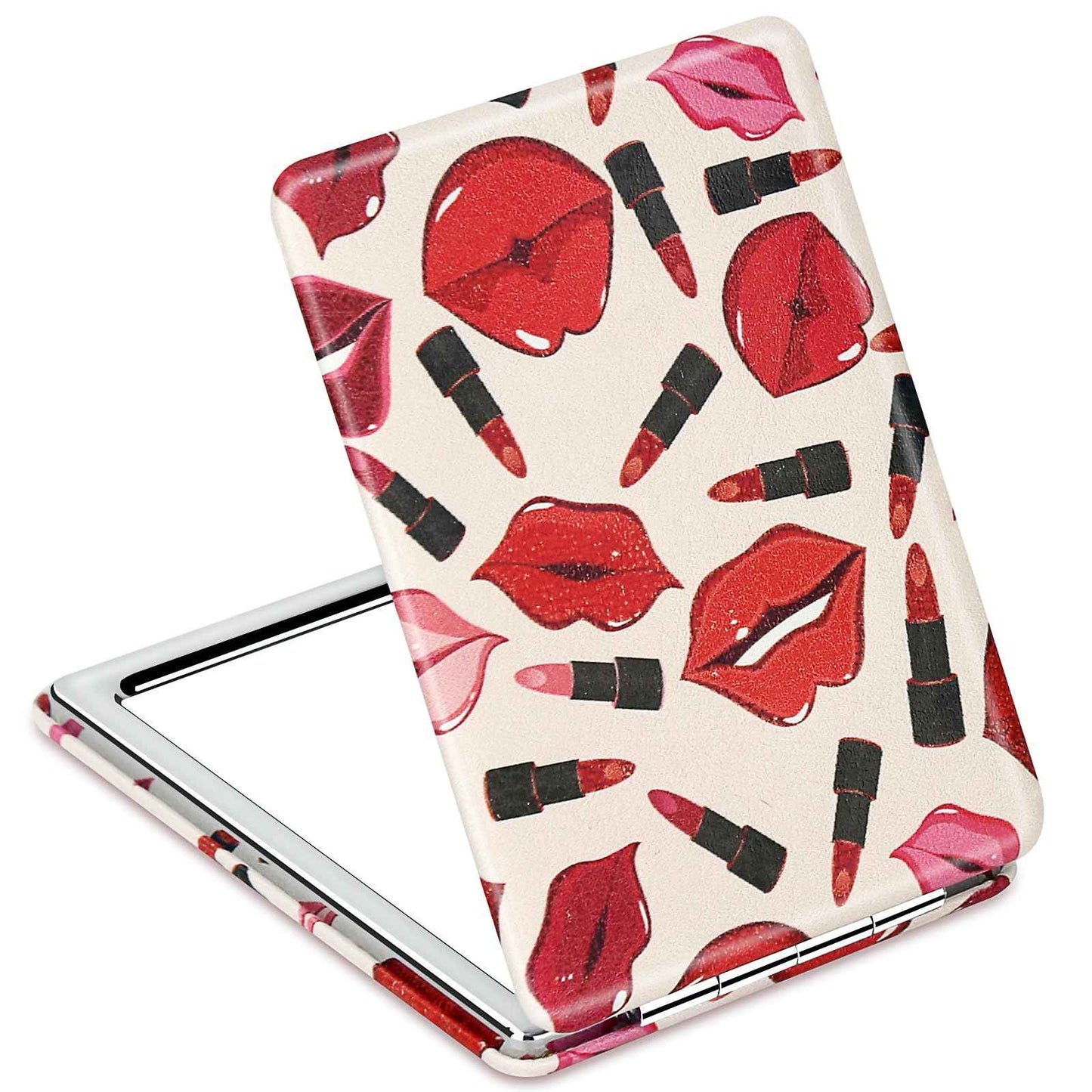 YTLX Quality Vanity Compact Makeup Mirror for Girls Women, Stylish Slim Travel Cosmetic Mirrors for Pocket Purse Wallet Handbag, Portable Magnifying Handheld Small Mirror Foldable Cute Lightweight