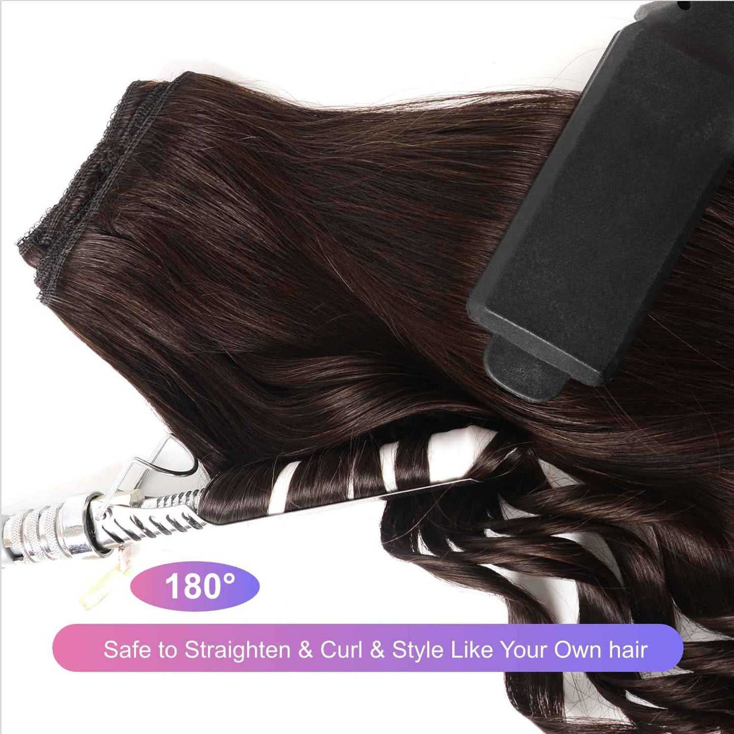 MEYOFUN Dark Brown Clip in Hair Extensions, 18 Inch 100g/3.5oz, 2 Dark Brown Hair Extensions Real Human Hair, Invisible Seamless Remy Human Hair Clip Extensions for Women 8pcs Per Set with Double Weft