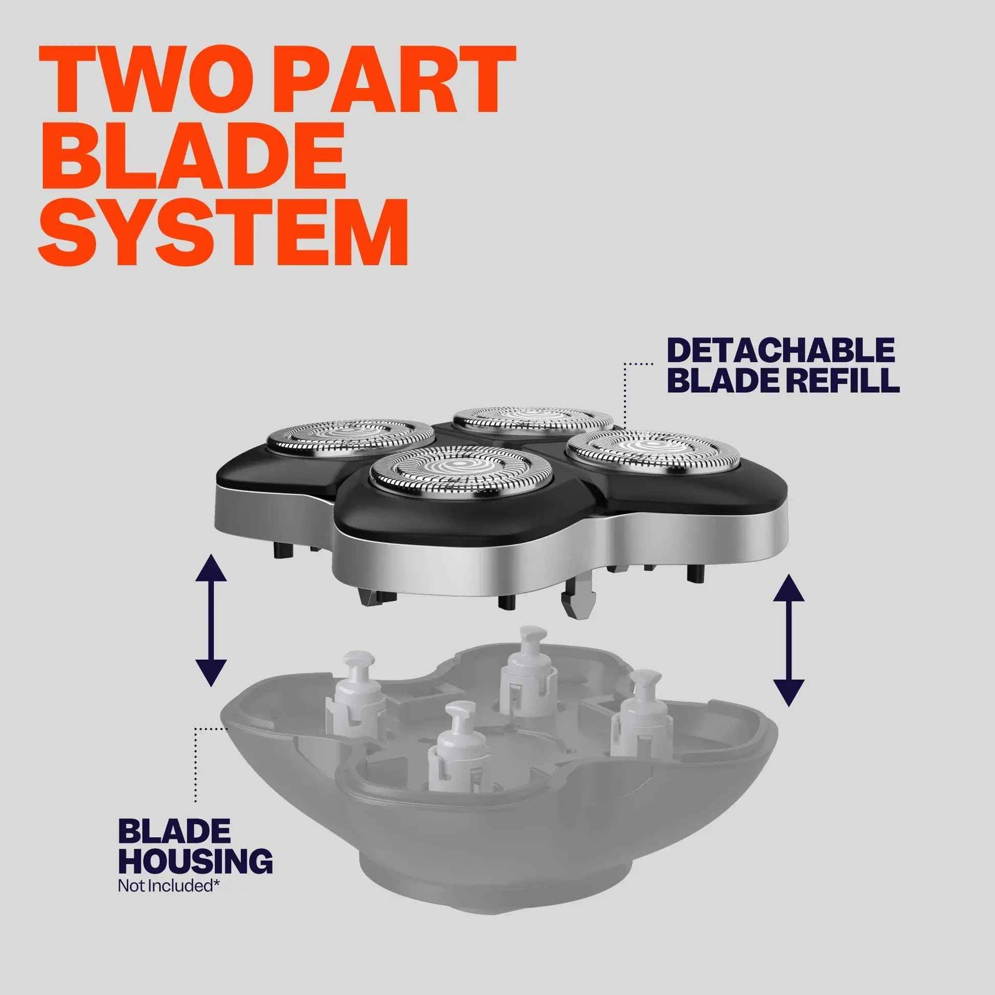 Freebird Official Replacement Blades for Flexseries Pro Head Shaver Kit - Refill Blades - High-Performance Blades for Smooth Shaving