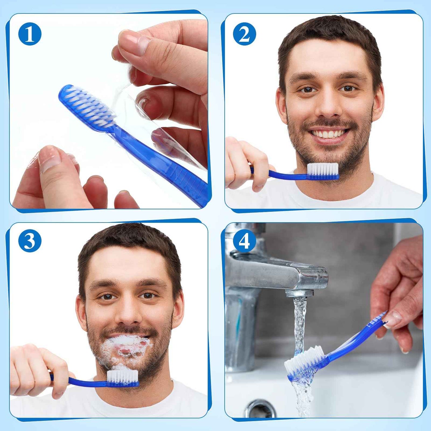 Ziliny 100 Pcs Prepasted Disposable Toothbrushes Bulk Individually Wrapped Pre Pasted Soft Bristle Set Travel Colorful Toothbrushes for Homeless Gift Hotel Camping Travel