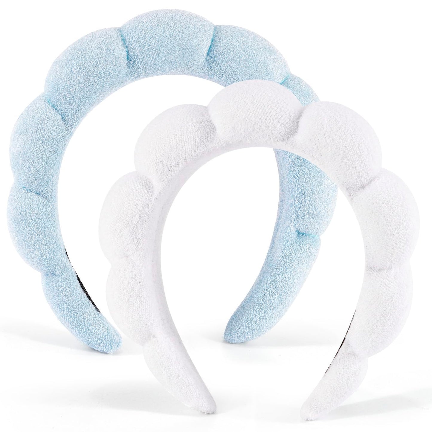 Chanaco Makeup Headband Spa Headband Skincare Headband Face Wash Headband White Sponge Hair Band Blue Headband for Washing Face Hair Accessories for Women Girls Gifts