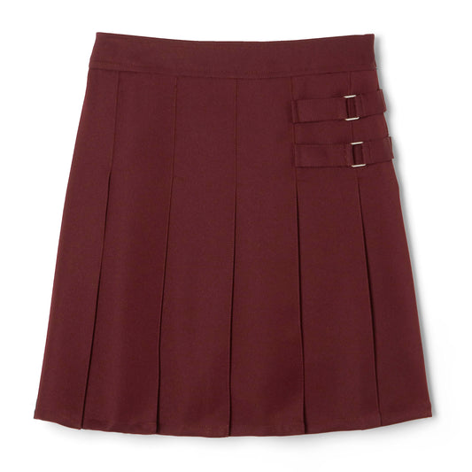 French Toast Girls' Two-tab Pleated Scooter skirt, Burgundy, 4,Little Girls