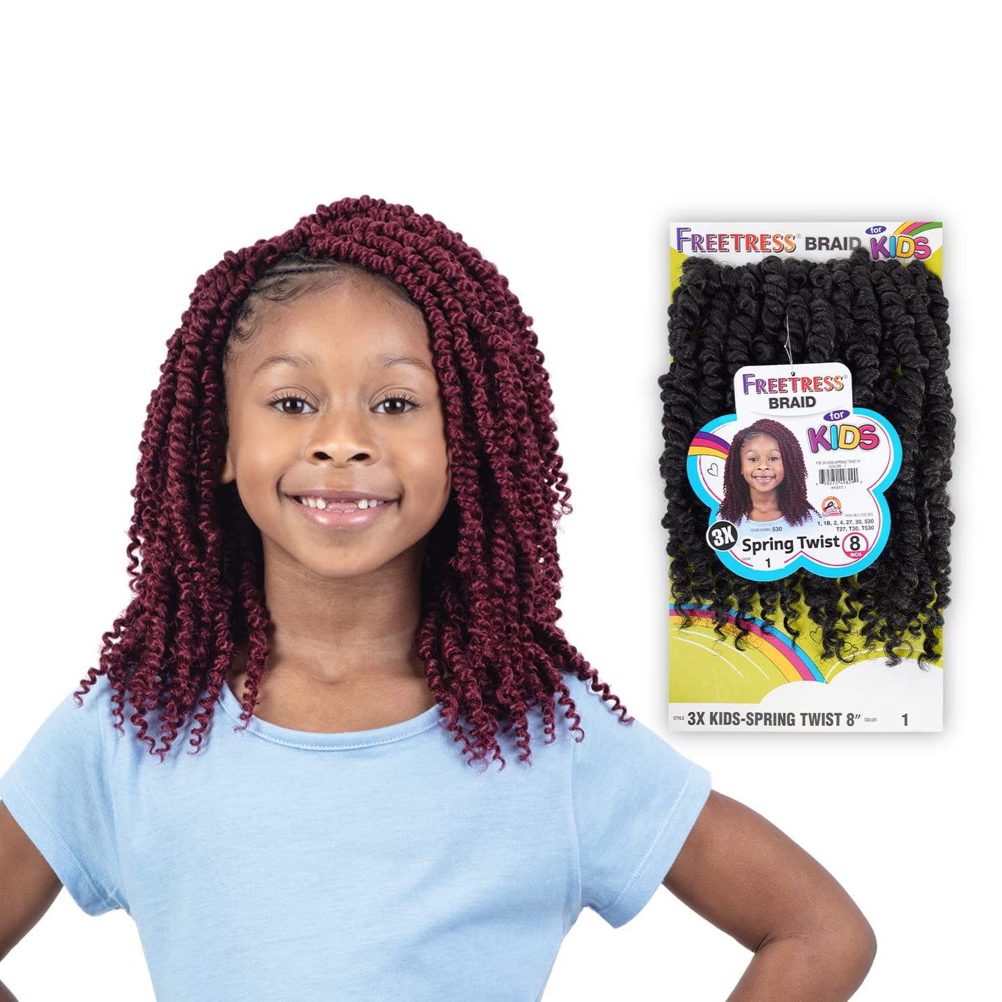 FreeTress Crochet Braids 3X Kids Spring Twist 8" (1-PACK, T530)