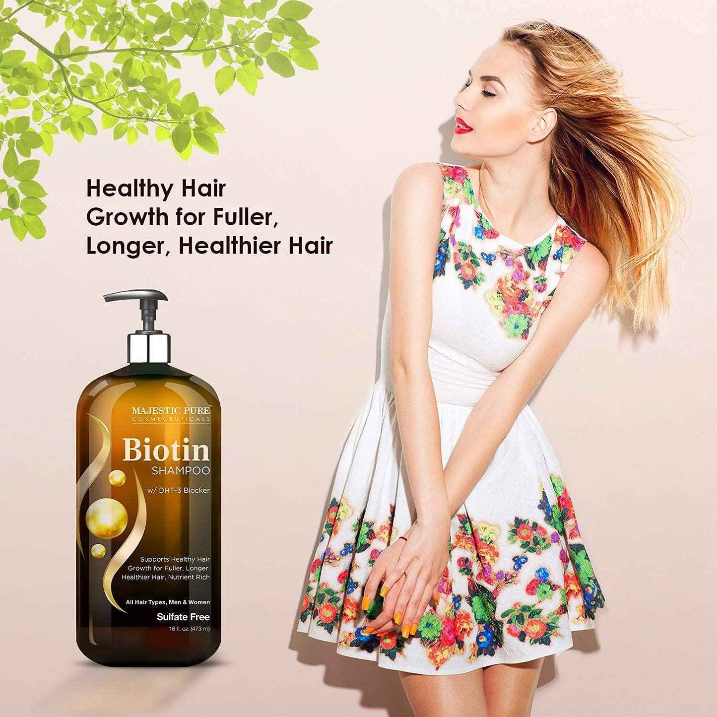 Majestic Pure Biotin with DHT Blocker Complex Shampoo and Conditioner Set (16 oz each) and Biotin Shampoo (16 oz) Bundle