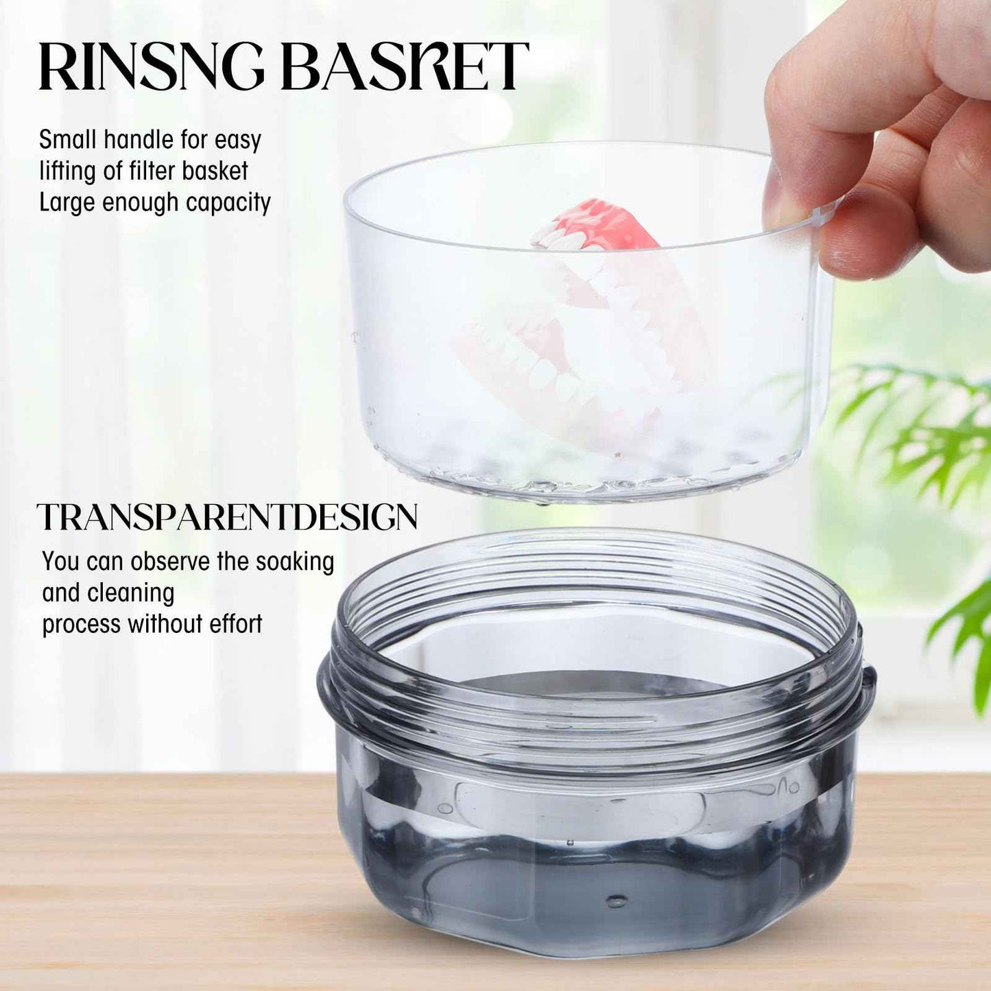 Sieral 6 Pcs Denture Case, Leak Proof Denture Bath Cup for Travel, False Teeth Container Cups for Soaking Full & Partial Dentures, Retainers, False Teeth Cleaning Kit Holder Box with Cleaner Brush