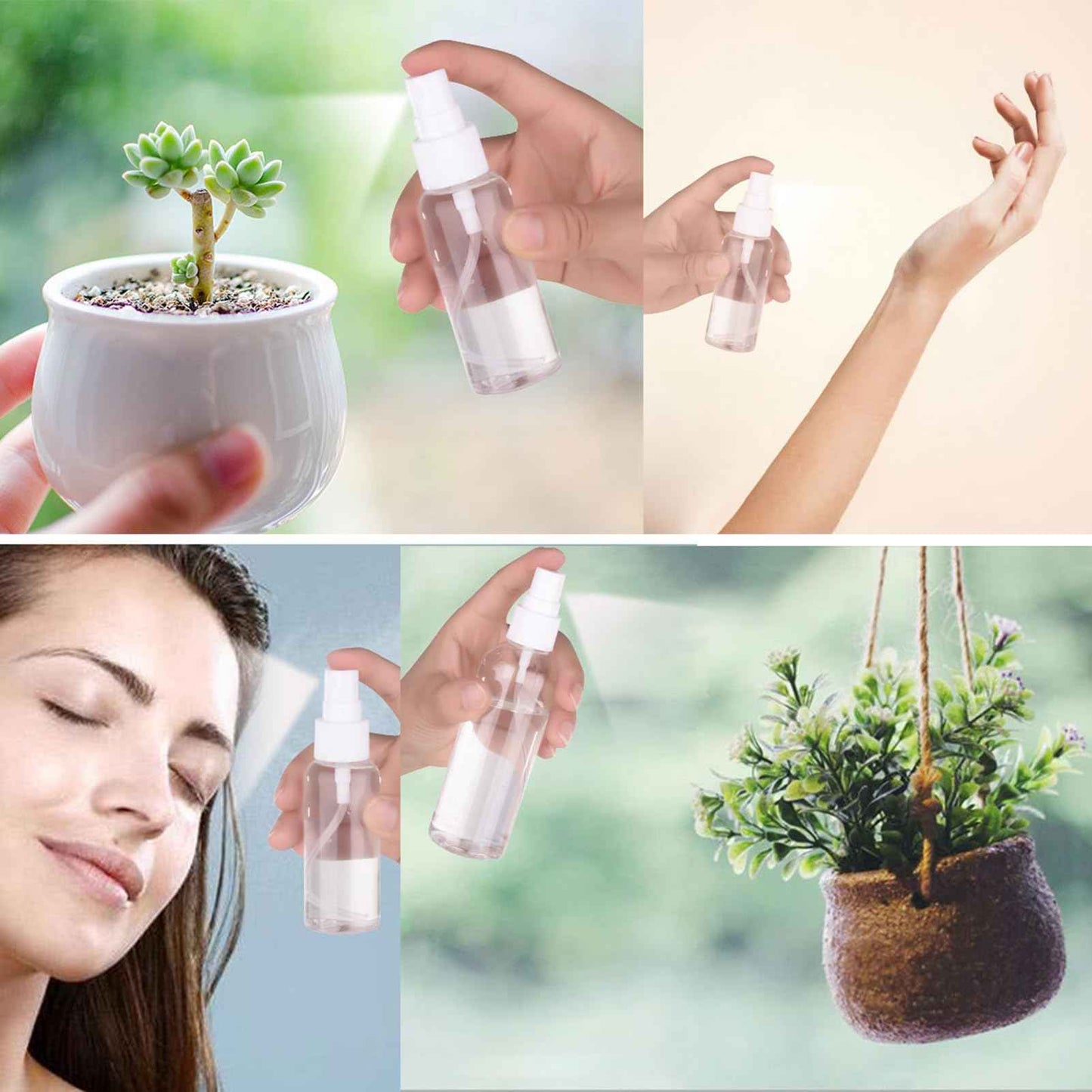 Spray Bottle, 2oz/50ml Small Plastic Fine Mist Spray Bottles, Mini Empty Travel Bottles with Funnels and Labels 20 Pack