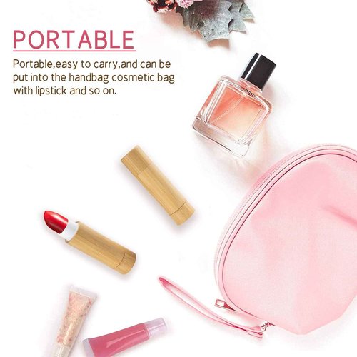 AUHOKY 12Pcs Bamboo Empty Lipstick Tubes, 5.5g Refillable DIY Lip Balm Tube Containers with Clear PP Plastic Inner, Cosmetic Lipstick Lip Gloss Deodorant Case Holder For Women Girls Makeup