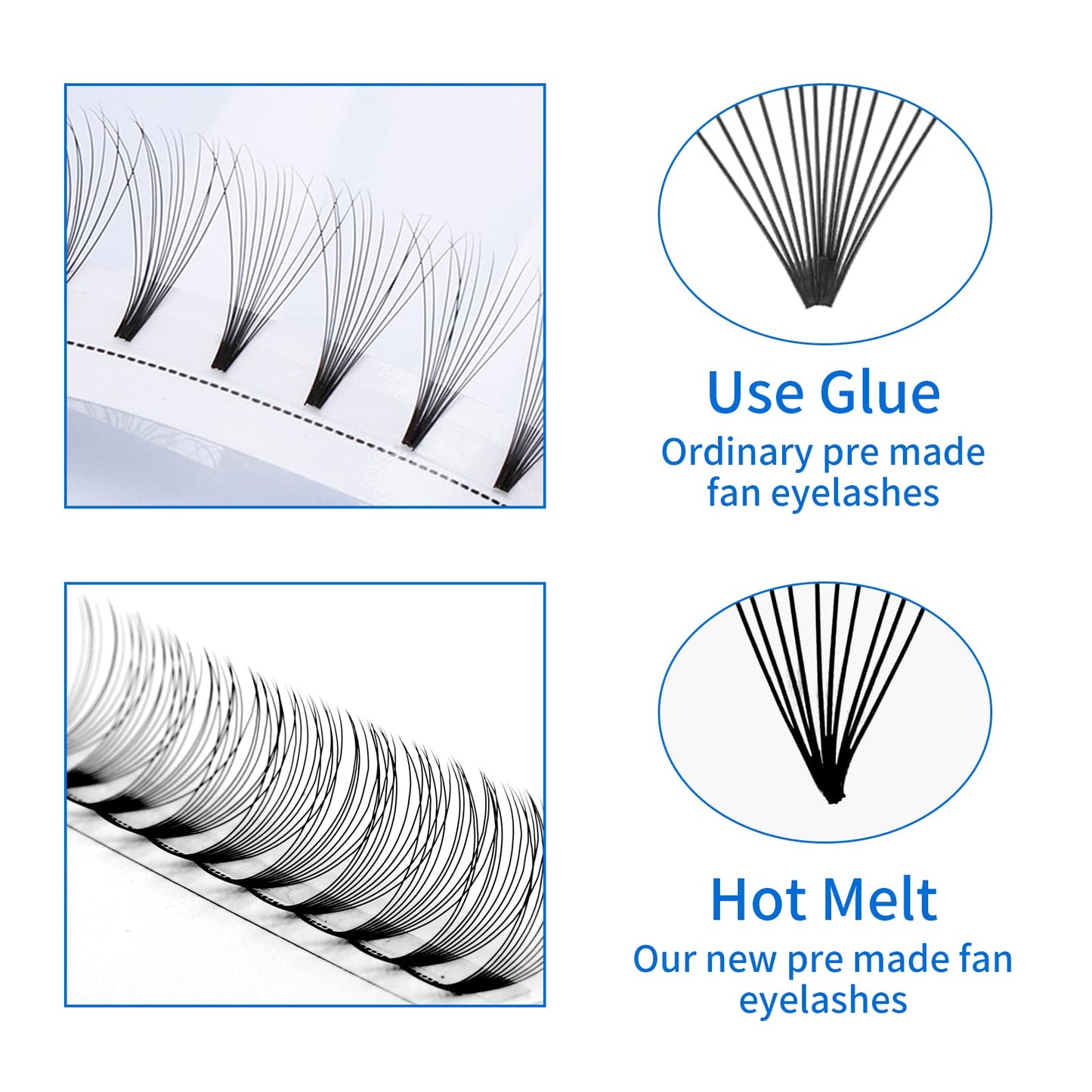 Premade Fans Eyelash Extensions 320PCS Promades Eyelashes Extensions 12D Lash Extension 0.07mm C/D Curl Pre Made Fans Eyelash 13-20mm Comfortable Eyelash Extensions(12D-0.07-D, 1320mm Mixed Tray)