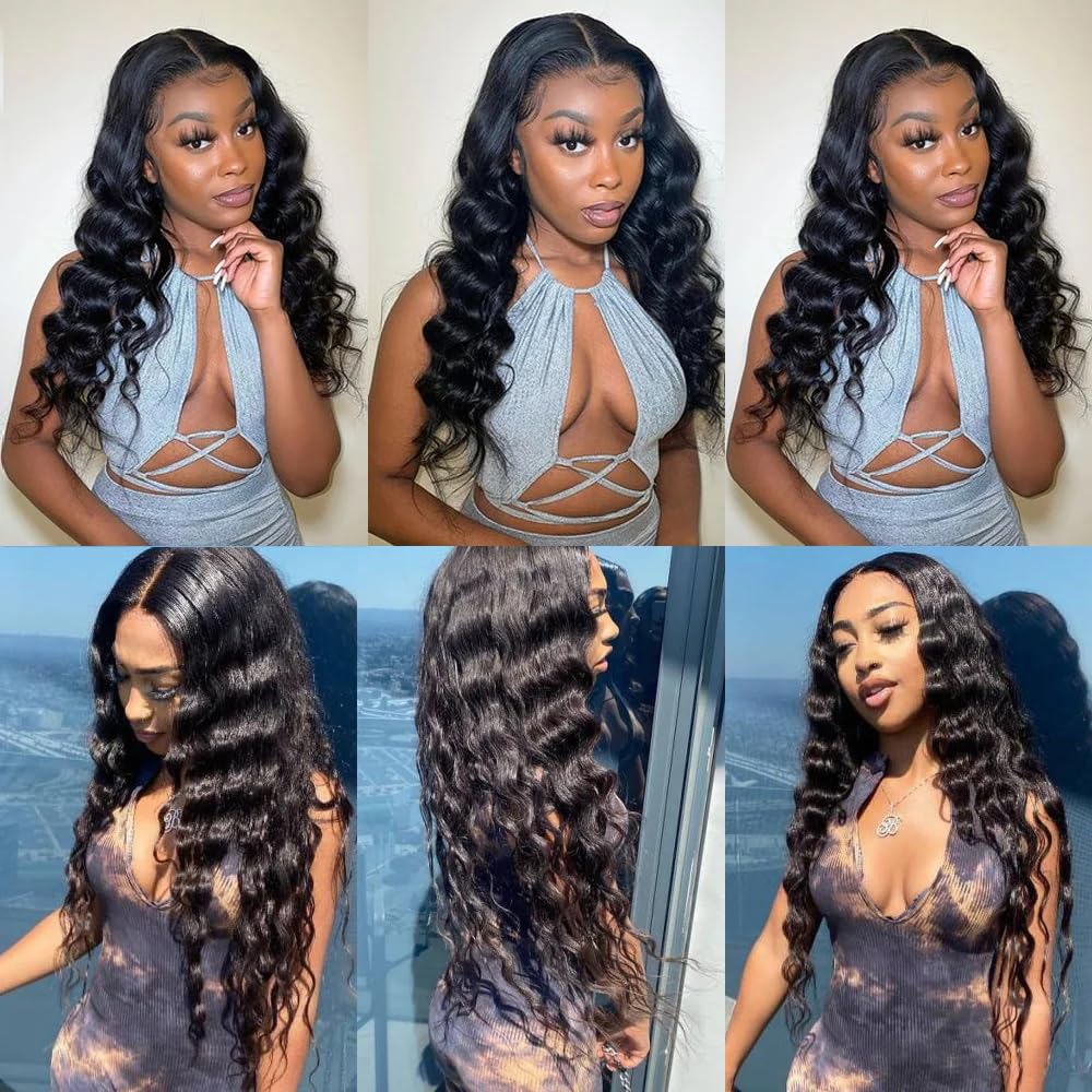 Deep Wave Bundles Human Hair 1B Deep Curly Bundles 12 14 16 Inch 3 Bundles Wet and Wavy Bundles Grade 8A Remy Natural Black Deep Wave Bundle