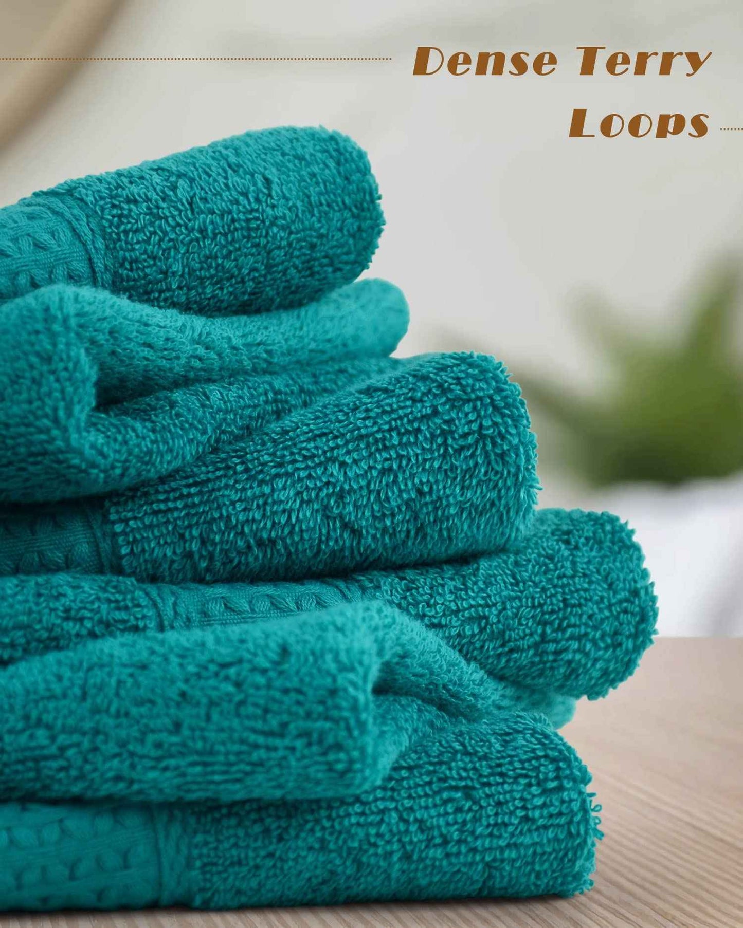 Cleanbear Wash Cloths Turquoise Washcloths for Face and Body Ultra Soft Washcloth for Sensitive Skins 6 Pack 13 by 13 Inches