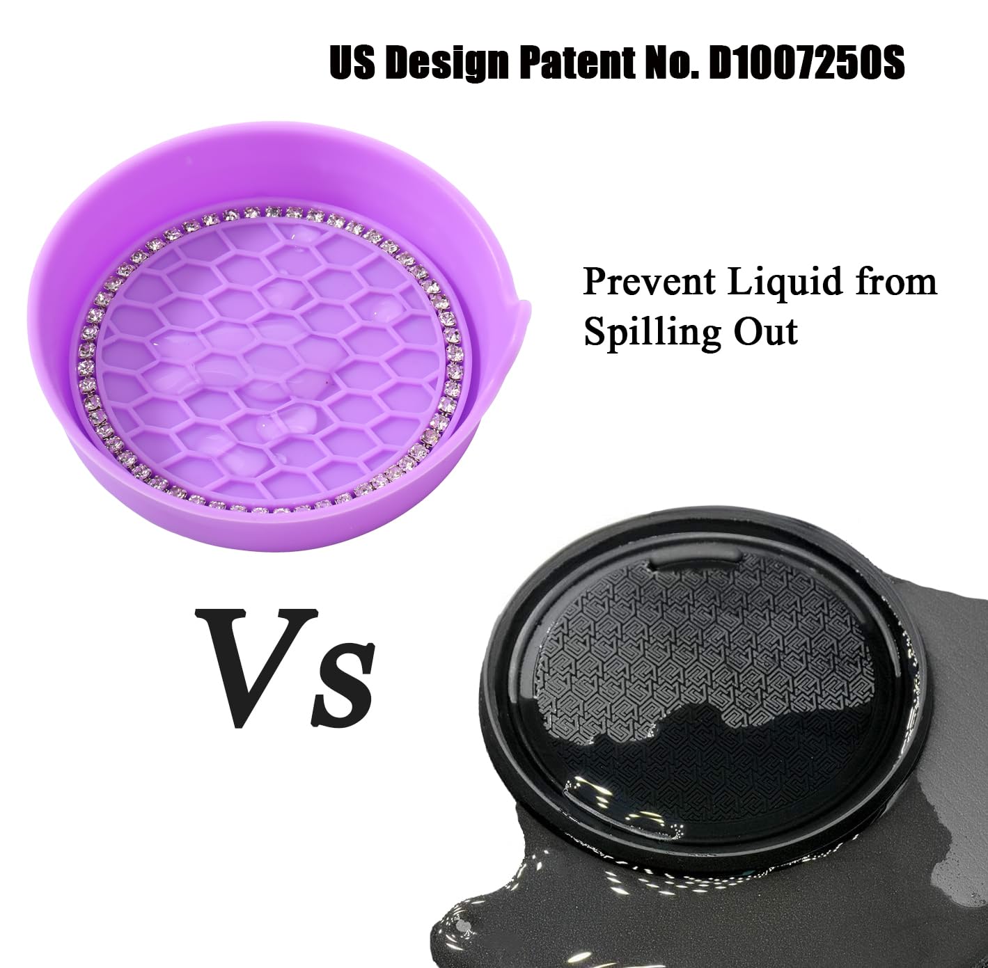 Amooca Car Cup Coaster Universal Non-Slip Cup Holders Bling Crystal Rhinestone Car Interior Accessories 2 Pack Purple