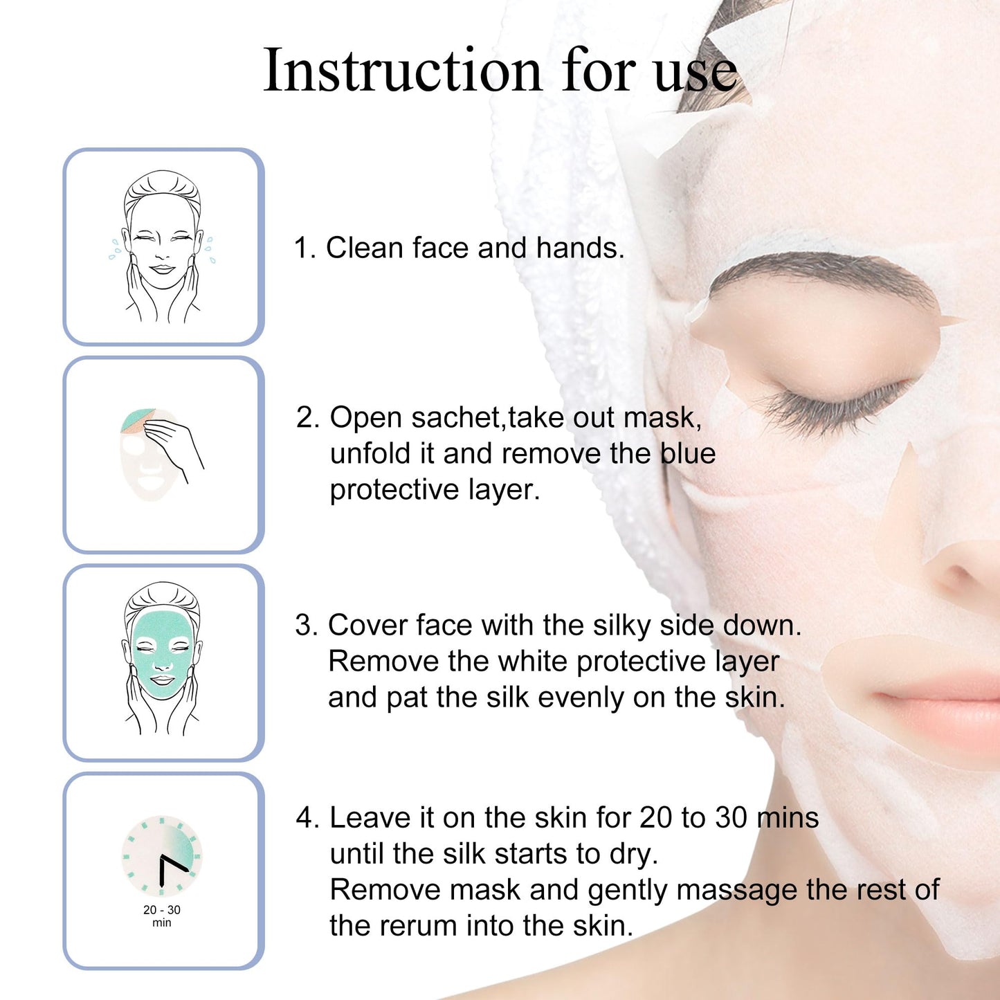 Dermaroller, Silk Face Masks Intensive Hyaluronic Acid Moisturizer with Matriyxl 3000 Tocopherol Boost Collagen Hydrate Dry Skin Reduce Fine Lines Wrinkles SingleUse Masks (Pack, 10.00)