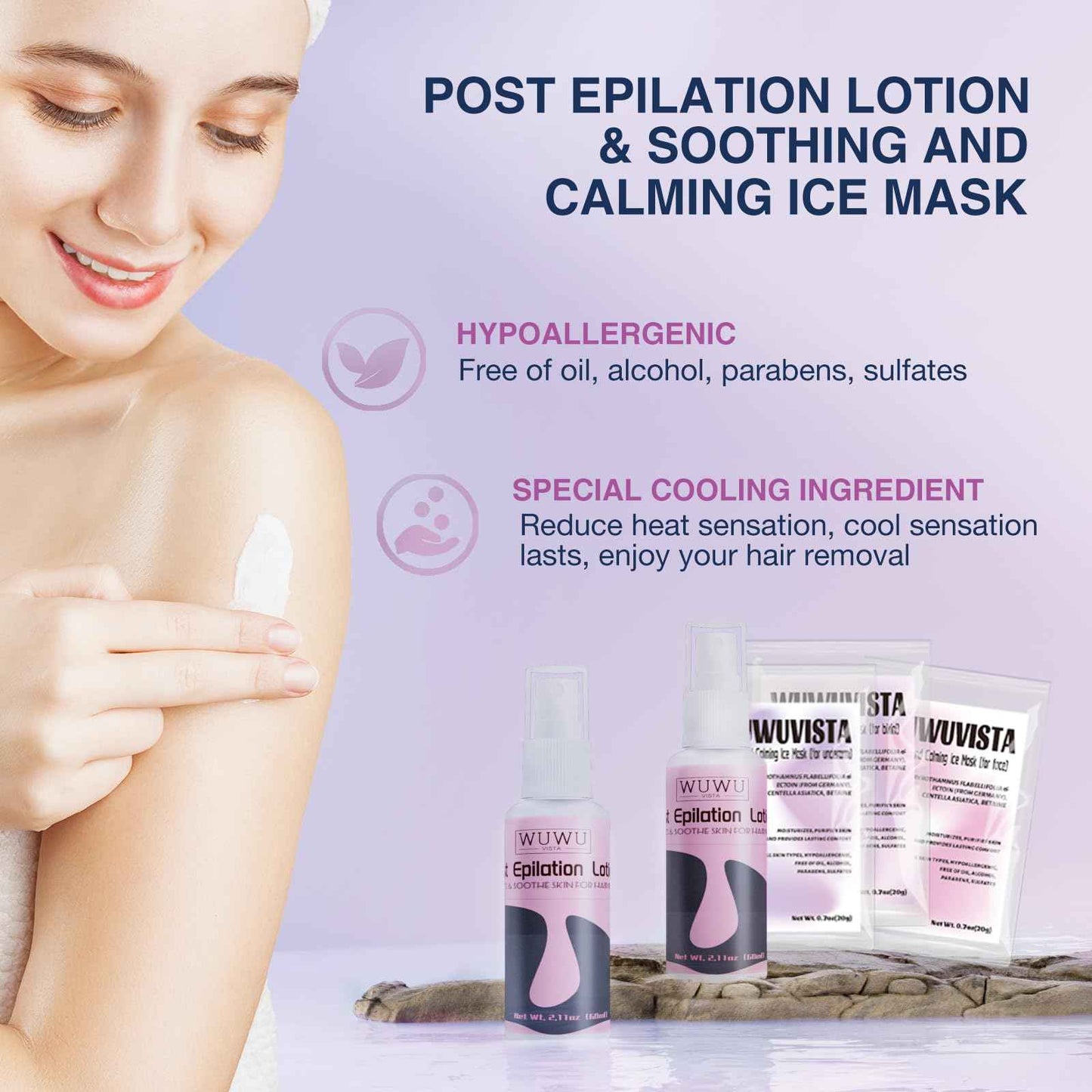 Waxing Kit, WUWUVISTA Hair Removal Hard Wax Kit with Wax Melt Warmer & Waxing Beads for Women & Men - Professional at home Wax Pot for Face/Brazilian/Full Body/Bikini/Sensitive Skin(Purple, 35 items)