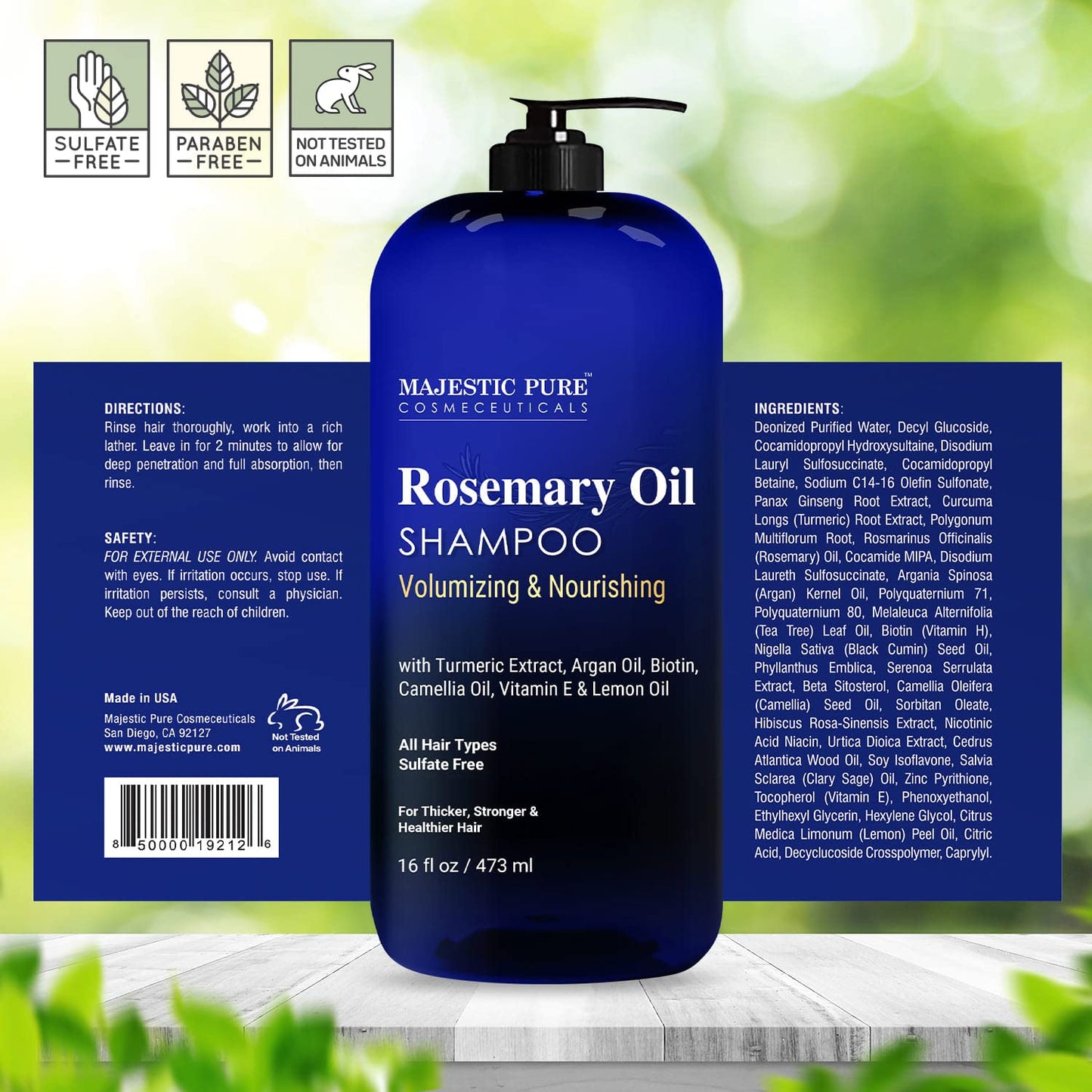 Majestic Pure Rosemary Hair Loss Shampoo 16 fl oz