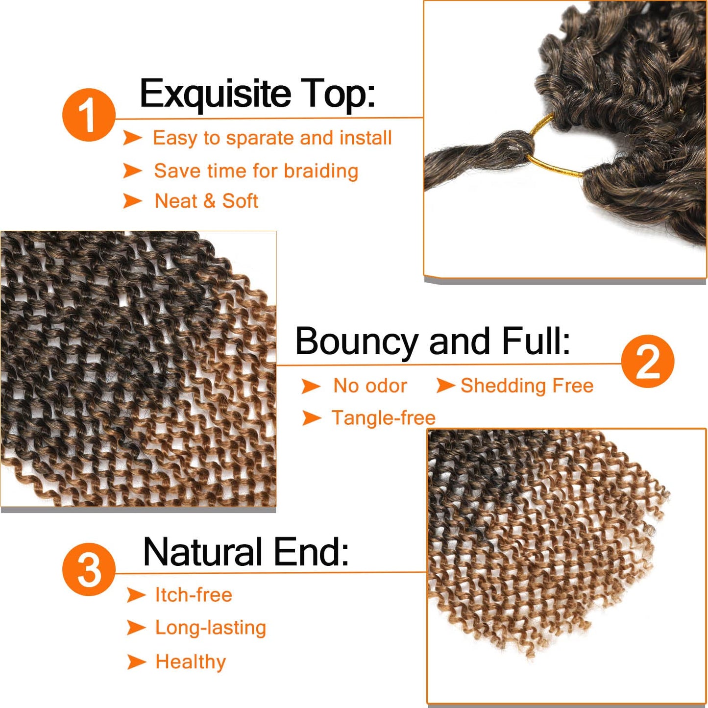 Passion Twist Hair 18 Inch 6 Packs Water Wave Crochet Hair for Passion Twists Long Bohemian Braiding Protective Style Hair Extensions, Tangle Free, No odor, Skin Friendly (18 Inch 6 Packs, T27#)