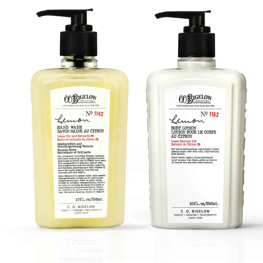 C.O. Bigelow Lemon Hand Wash No. 1142, 10 fl oz. & Lemon Body Lotion No. 1162, 10 fl oz.
