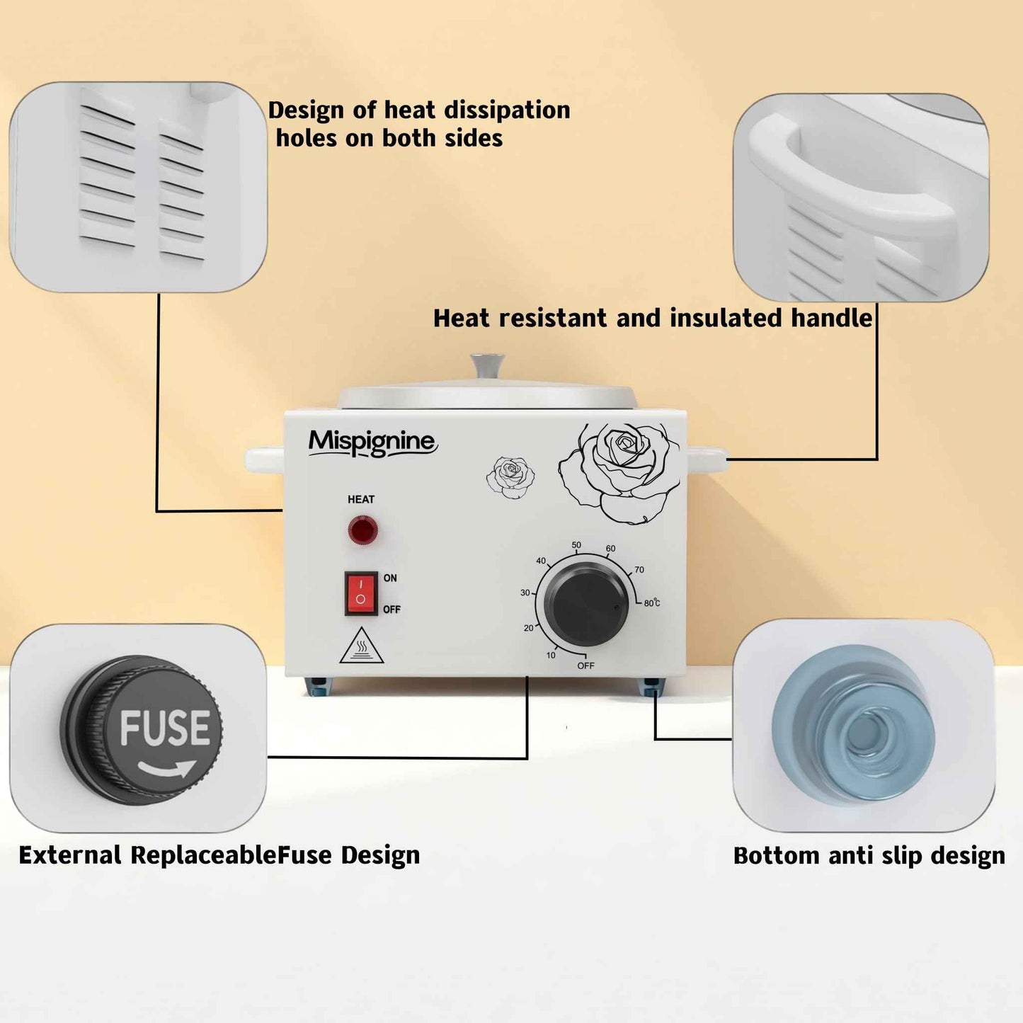 Wax Warmer, Professional Wax Pot for Hair Removal, Large Waxing Machine Electric Waxing Heater for SPA Salon Equipment.