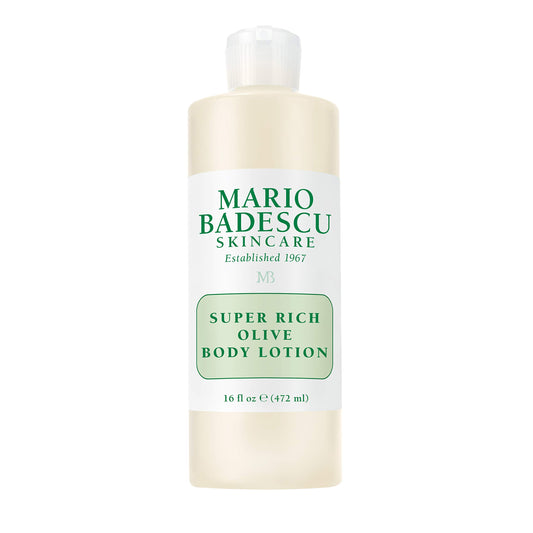 Mario Badescu Super Rich Olive Body Lotion for Dry Skin, Non-Greasy and Creamy Skin Care Moisturizer Infused with Olive Oil, Ideal for All Skin Types, 16 Fl Oz