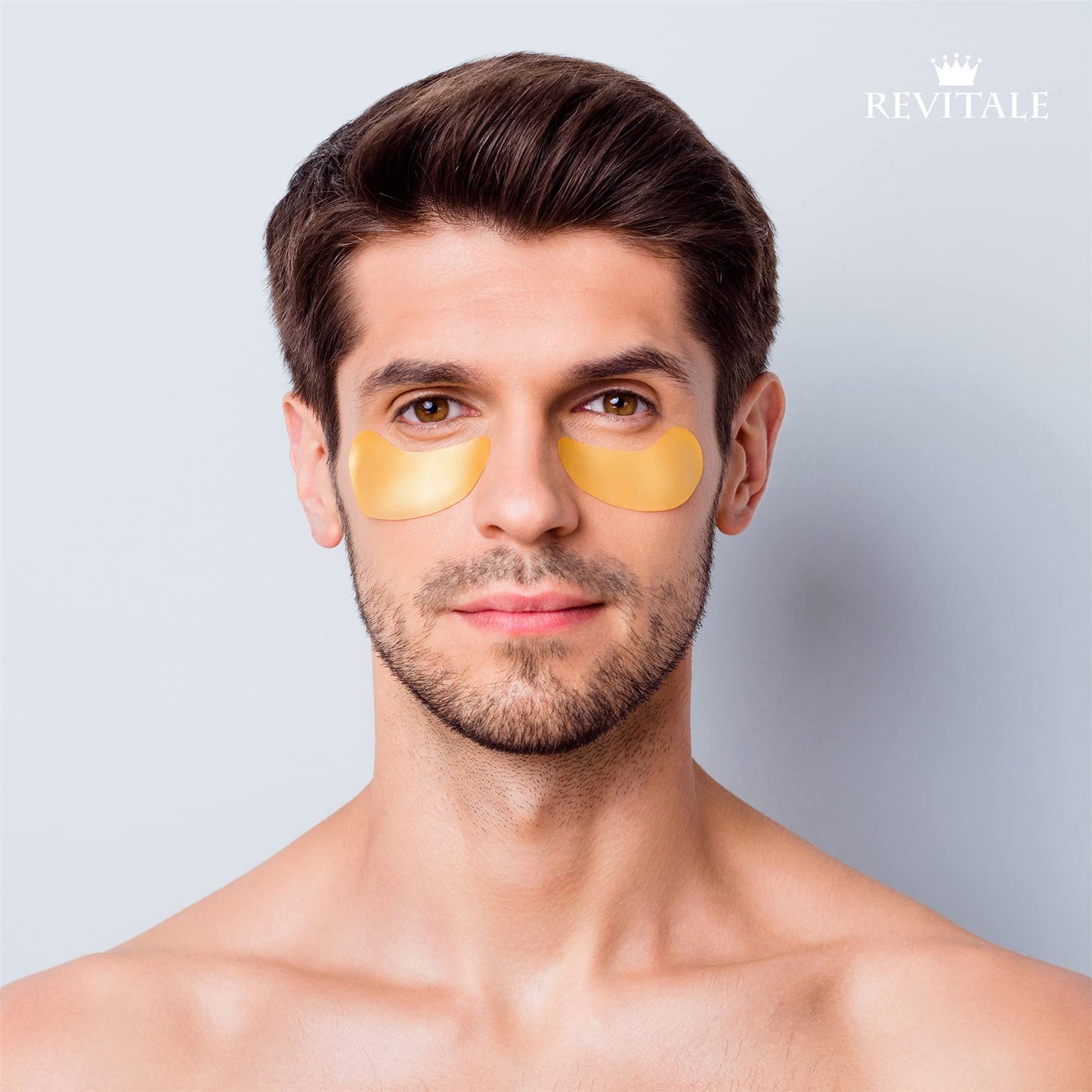 REVITALE Gold under EYE Collagen Gel Mask, Nourishes, Firms & Hydrates, Puffy Eyes & Dark Circles, Hyaluronic Acid (30 Pairs - Jar)