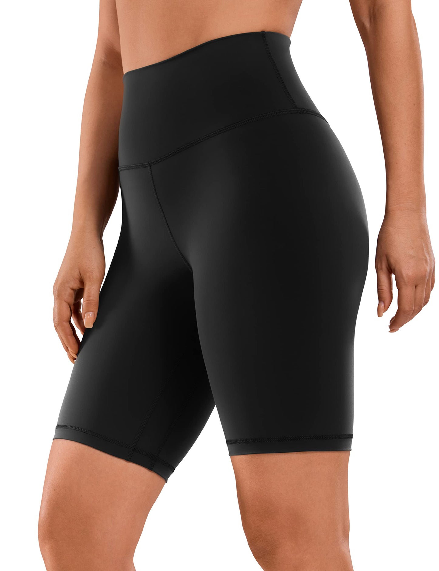 CRZ YOGA Women's Naked Feeling Biker Shorts - 8 Inches High Waisted Yoga Workout Gym Running Shorts Spandex Black XX-Small