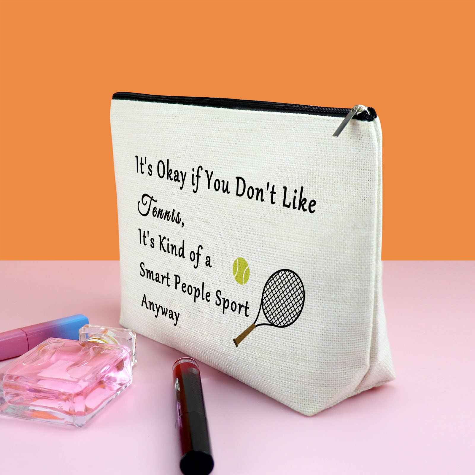 Funny Tennis Lover Gift Makeup Bag Tennis Player Gift Cosmetic Bag Tennis Bag Inspirational Gift For Tennis Player Tennis Gifts For Her Graduation Gift For Tennis Girl Cosmetic Pouch Christmas Gift