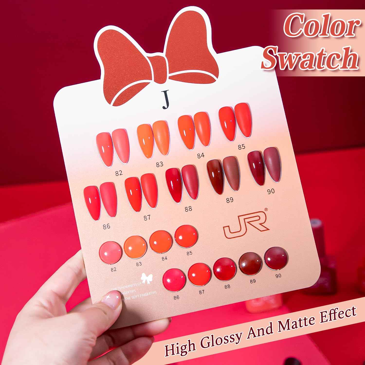 JR 9pcs 15ml Deep Red Burgundy Christmas Gel Polish Set Crimson Soak Off Polish Dark Cherry Gel Polish For Nail Salon Gift Red