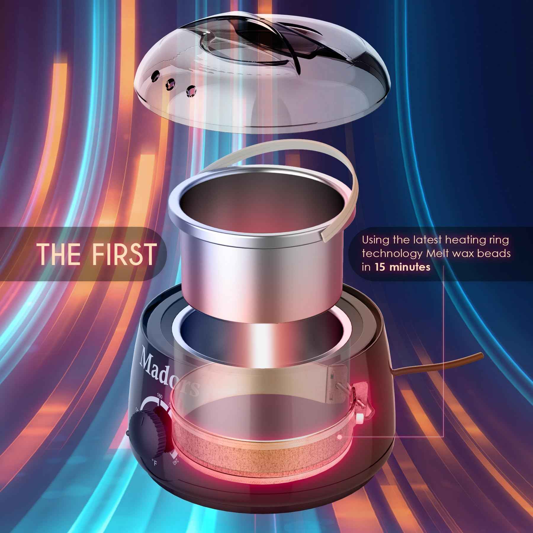 Waxing Kit for Women Madors Wax Warmer Hair Removal Kit with Intelligent Temperature Control Wax Machine and Hard Wax Beads