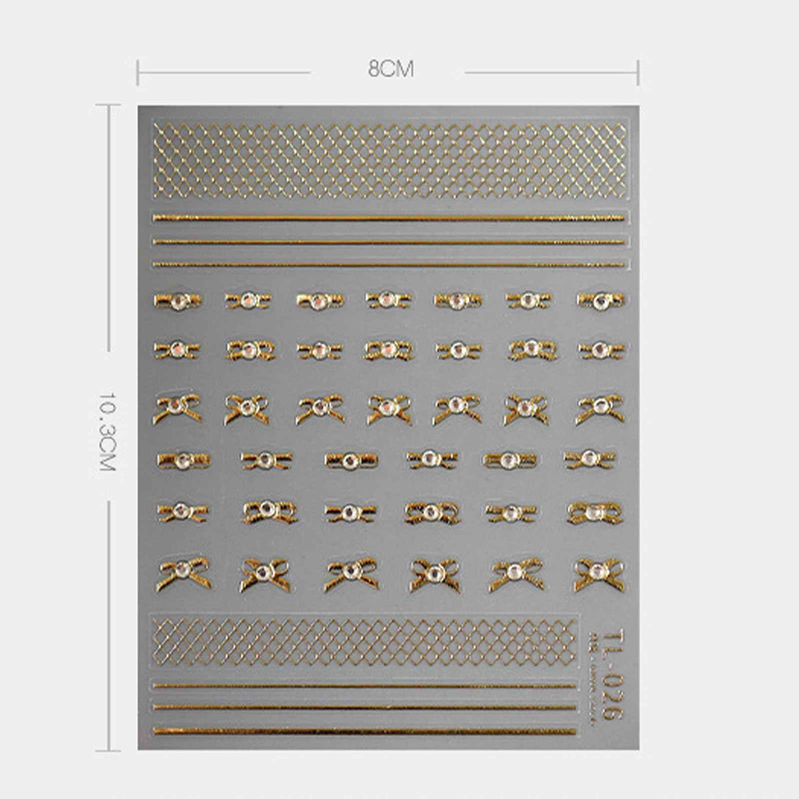 Bowknot Nail Art Stickers 5D Emboss Silver Gold Metal Nail Decals Self-Adhesive Luxury Bling Rhinestone Bow Tie Line Nail Accessories DIY Nail Designs for Women Girls Acrylic Nails Decoration 2 Sheets