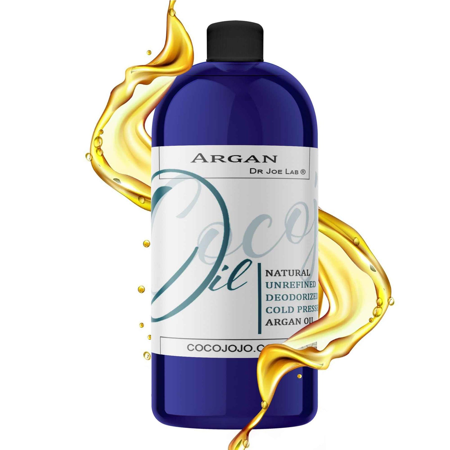 Dr Joe Lab Argan Nut Oil Deodorized 32 oz Pure Natural Moroccan Unrefined Unscented Cold Pressed Extra Virgin - for Hair Skin Body Nail and Beard - Marrakesh Oil Moisturizes & Hydrates