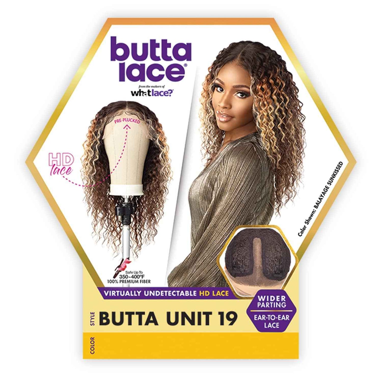 Sensationnel Butta Lace Wigs - Unit 19 Extra Wide 5 Inch Deep Parting Synthetic Preplucked Hairline Glueless Lacefront (1 JETBLACK)