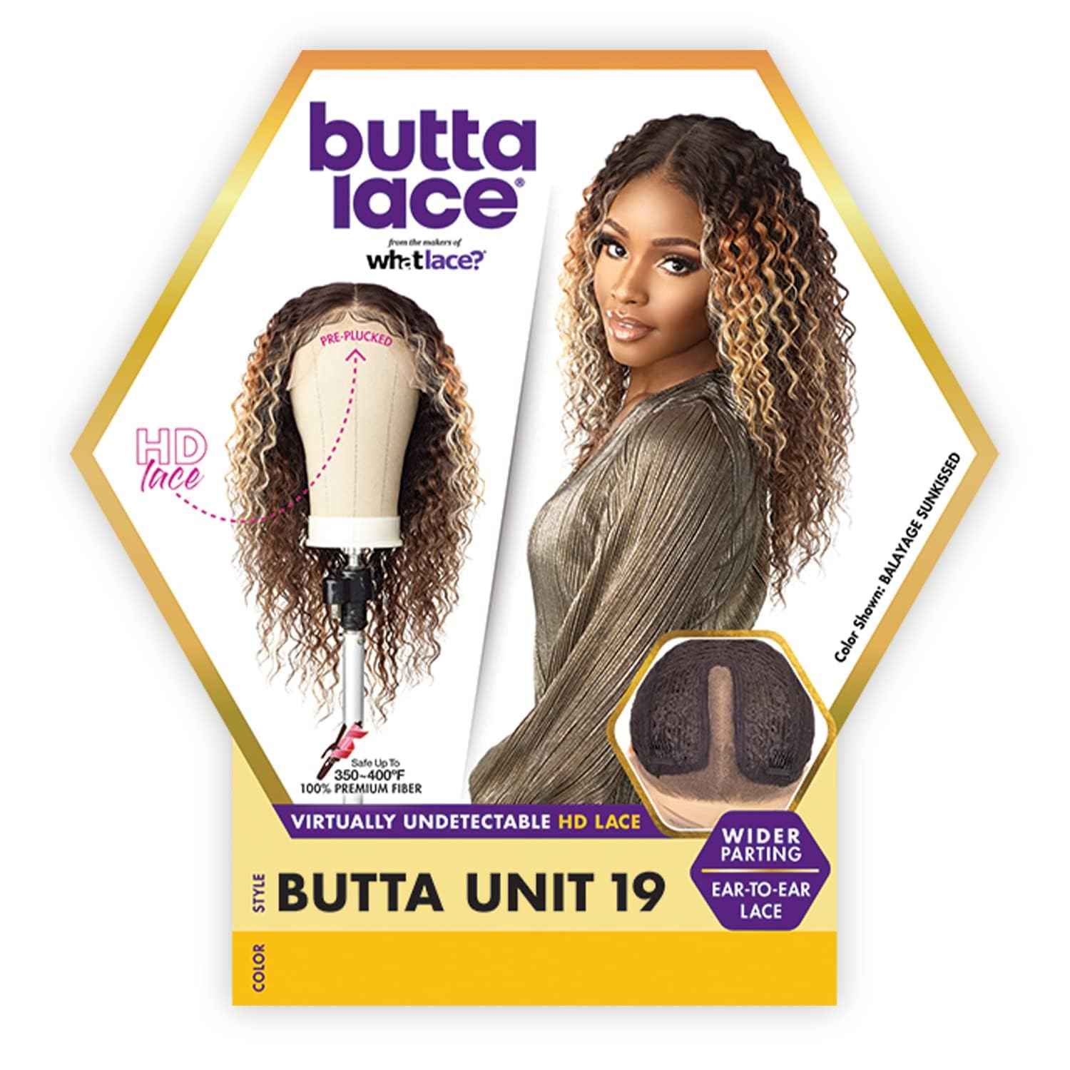 Sensationnel Butta Lace Wigs - Unit 19 Extra Wide 5 Inch Deep Parting Synthetic Preplucked Hairline Glueless Lacefront (1 JETBLACK)