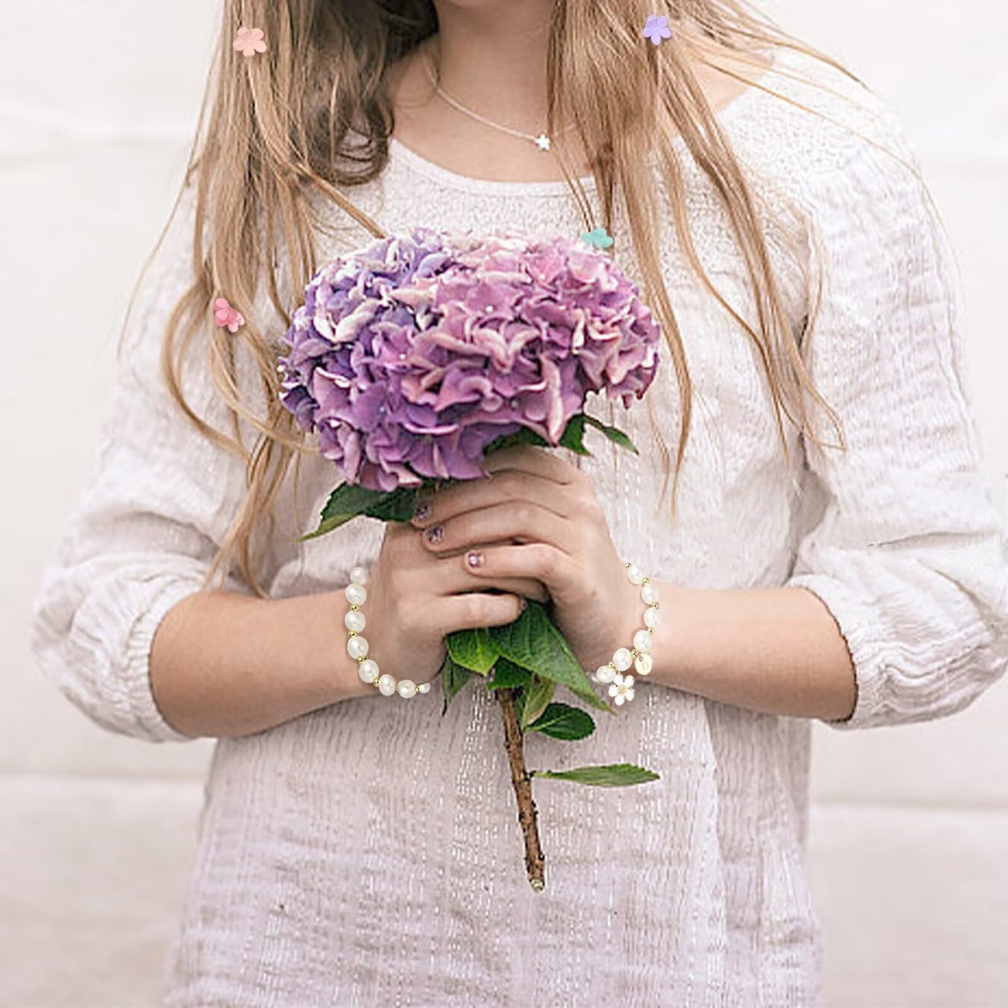 Flower Girl Gift，Flower Claw Clips，Flower Girl Gifts From Bride，Flower Girl Proposal，Flower Girl Hair Accessory，Flower Girl Bracelet，flower girl bracelet for little girls T