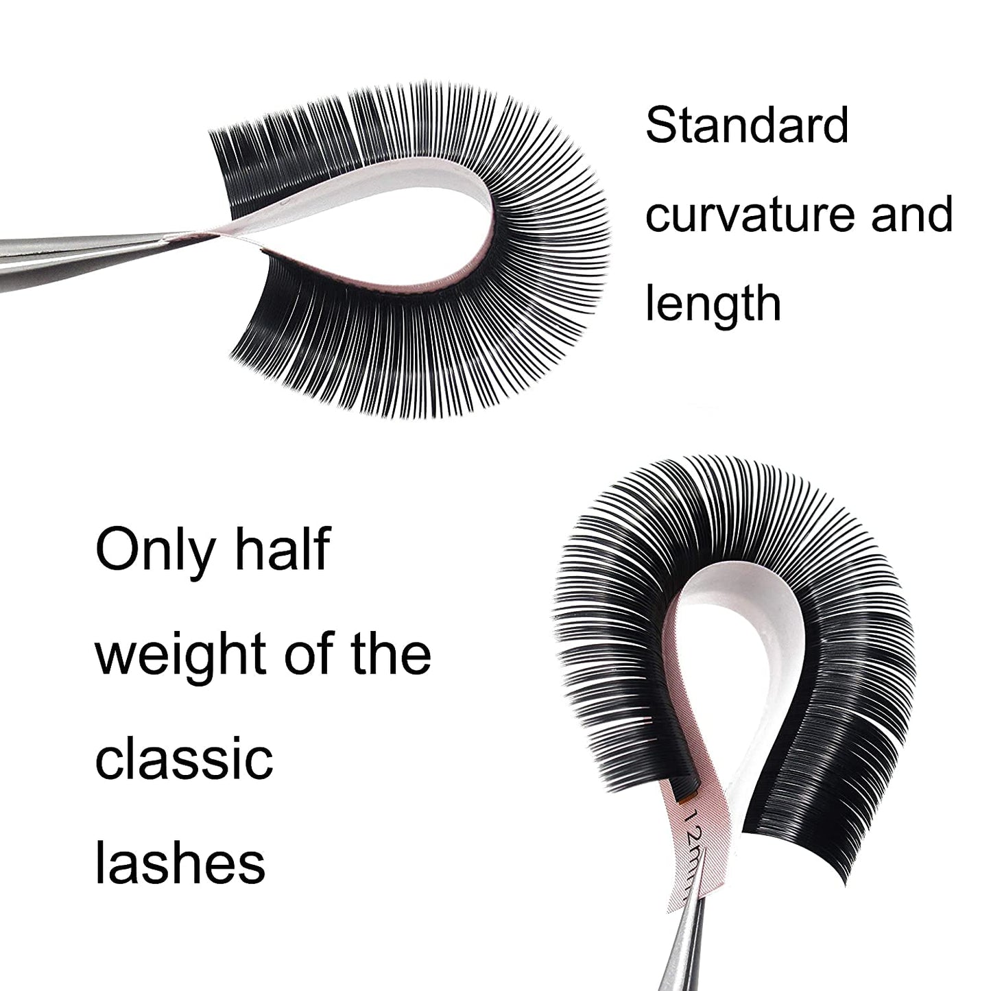 QUEWEL Eyelash Extensions Ellipse Flat 0.20mm Curl D 8-15mm Mix Matte Black|0.15/0.20mm Curl C|CC|D|DD Mix-8-15mm Single 8-18mm|(0.20 D Mix8-15)