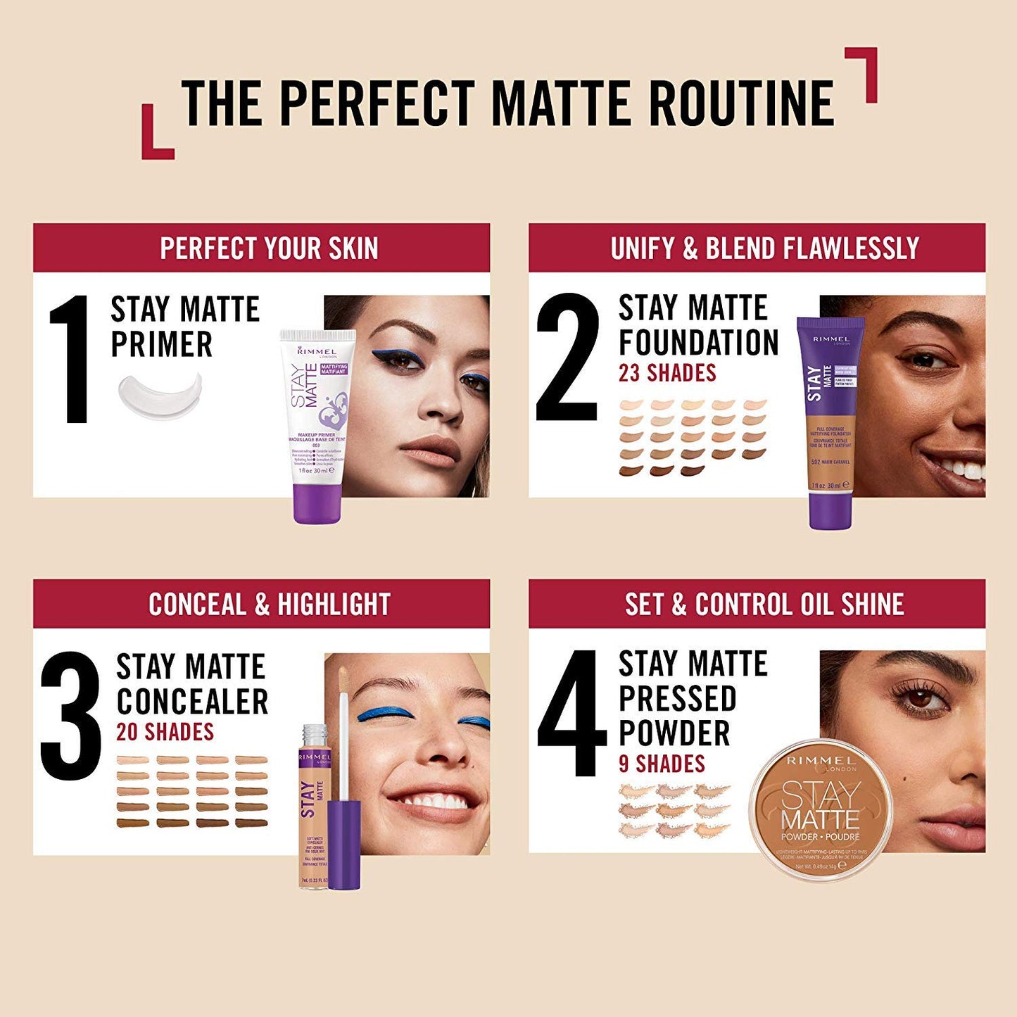 Rimmel London Stay Matte Liquid Mousse - 305 Buff - Foundation, Lightweight, Shine Control, Oil-Free, 1oz