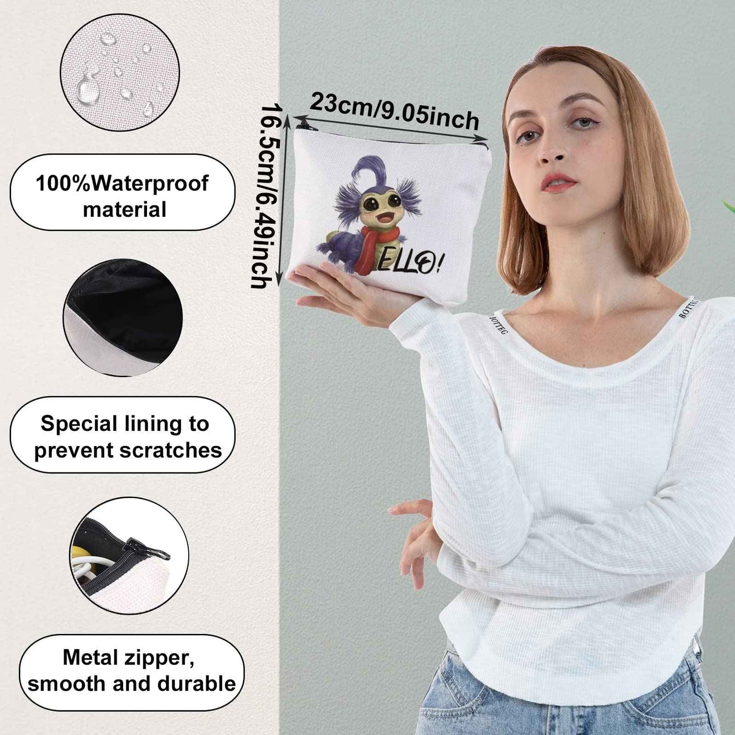 WZMPA Ello Cosmetic Bag Movie Fans Gifts Movie Inspired Makeup Zipper Pouch Bag For Women Girls (Ello)