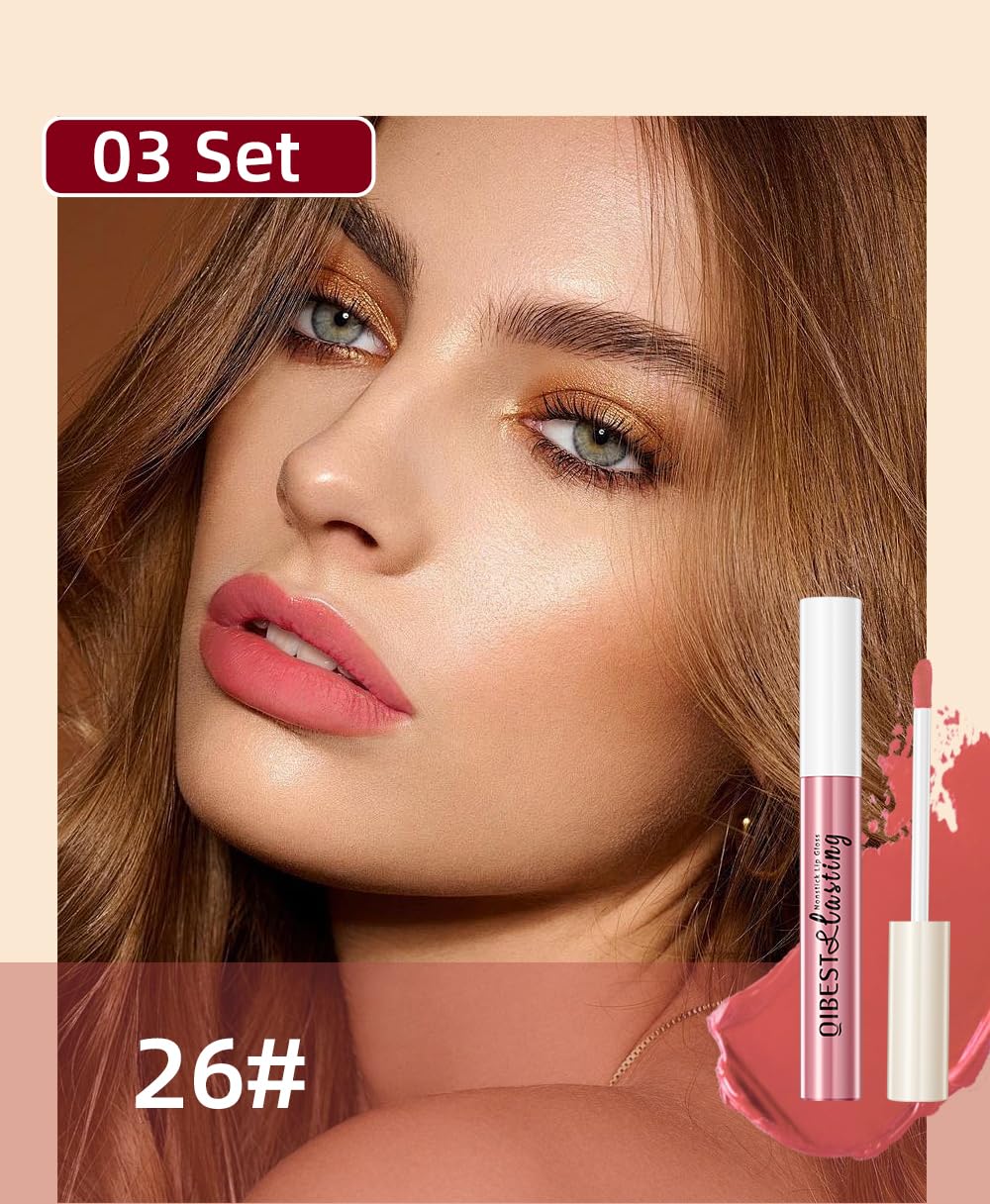 Melemando 12PCS Matte Liquid Lipstick Set Non-Stick Cup and Not Fade Pigmented Lipstick Long-Lasting Waterproof Velvet Lipgloss Kit Makeup for Girls and Women (Set 03)