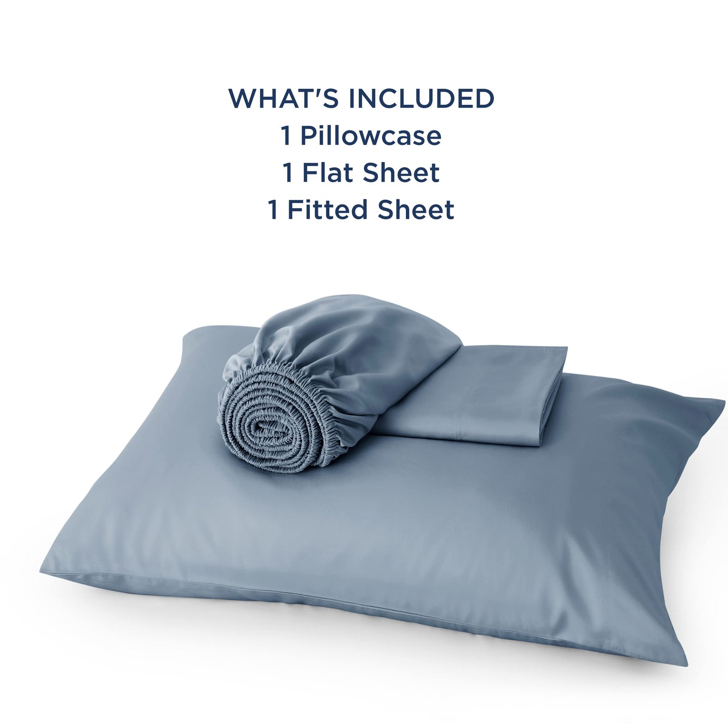 Bedsure Twin Sheets Set, Cooling Sheets Twin Size Bed Set, Rayon Derived from Bamboo, Twin Size Sheets, Breathable & Soft Bed Sheets, Hotel Luxury Silky Bedding Sheets & Pillowcases, Mineral Blue