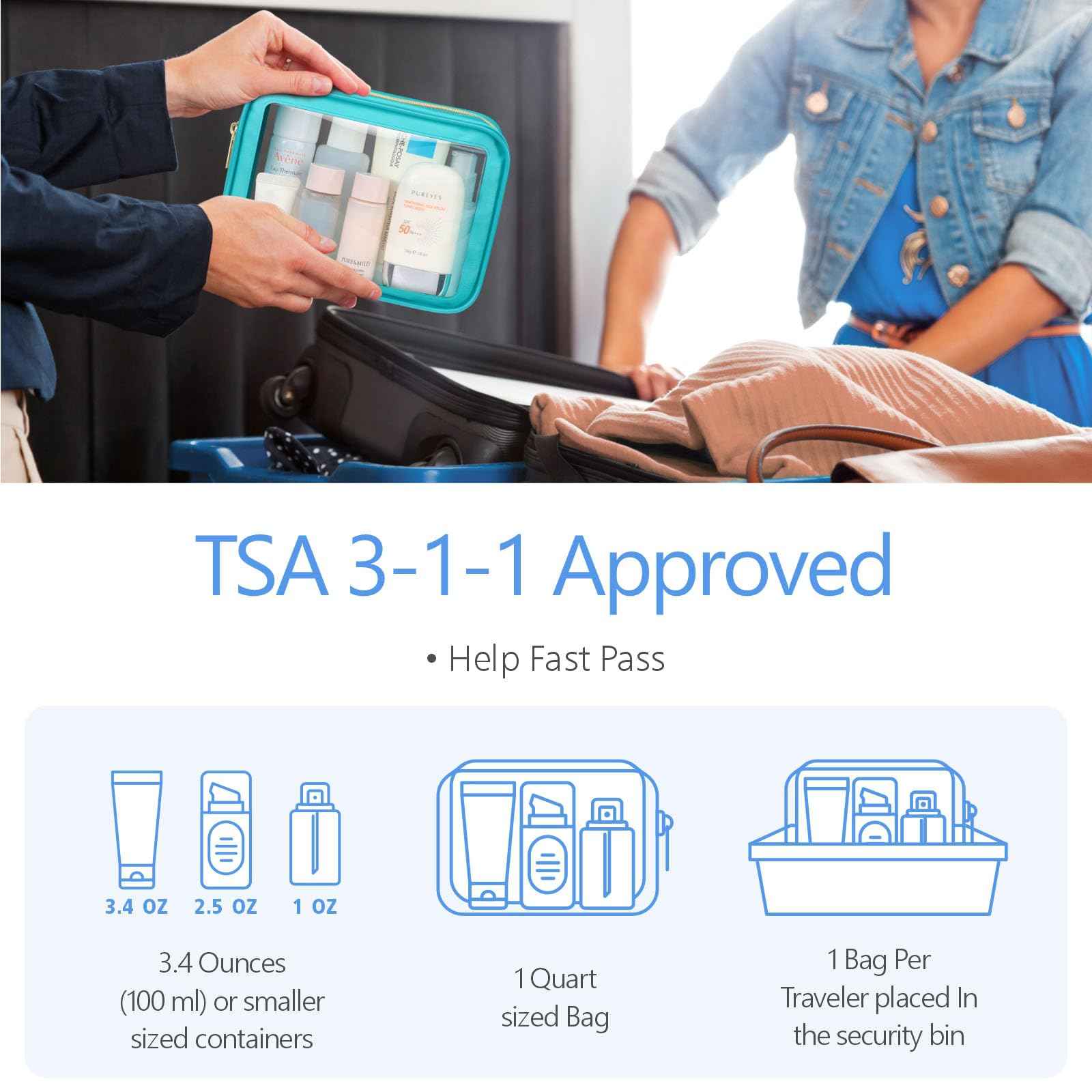 PACKISM Color-Edged Clear Makeup Bags in 2 Size, Bundle Sale