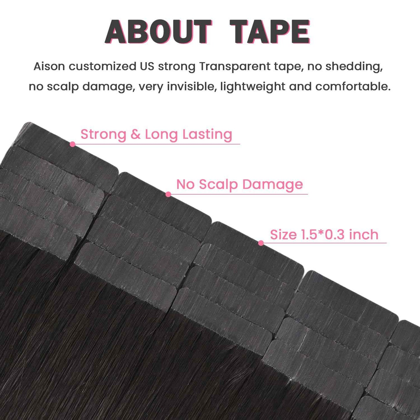 Aison Tape in Hair Extensions Real Remy Human Hair Invisible Seamless Skin Weft Human Hair Tape in Extensions Color 2 Dark Brown Human Hair Extensions 16 Inches 30g 20 Pcs/Pack