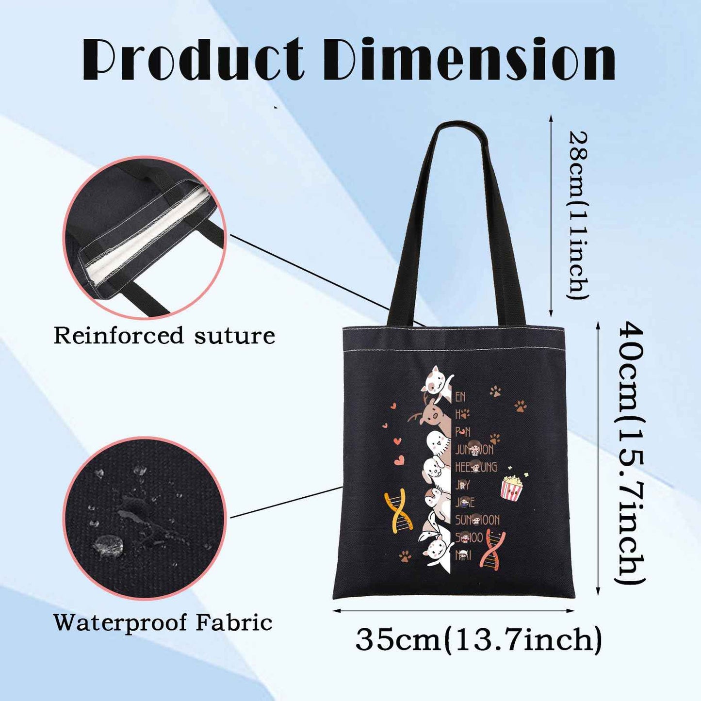 WSNANG Korea Group Gifts New Album Canvas Makeup Bag Gift for Korean Music Fan Lovers Cosmetic Bag Gift Music Merch (E TB)