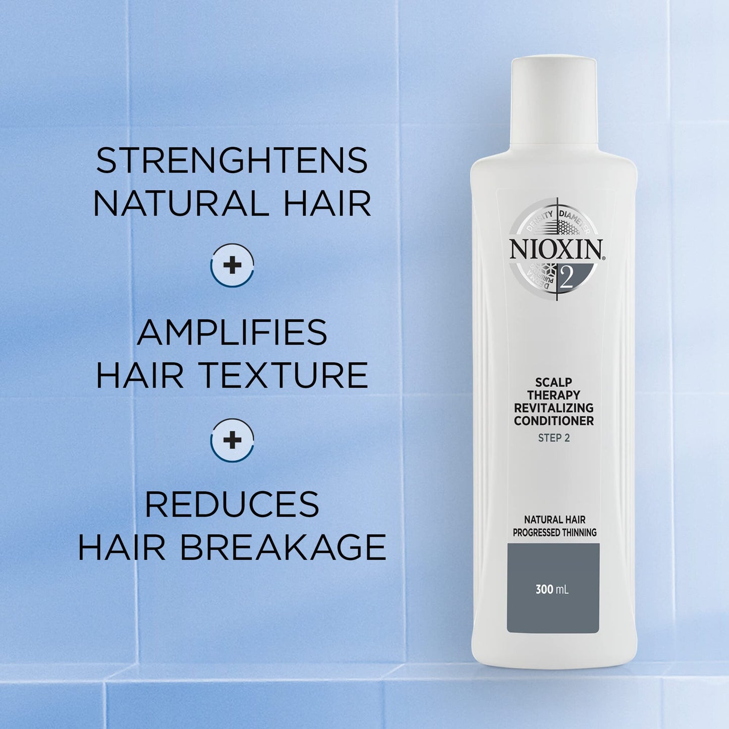 Nioxin System 2 Scalp Therapy Conditioner, Natural Hair with Progressed Thinning, 16.9 oz