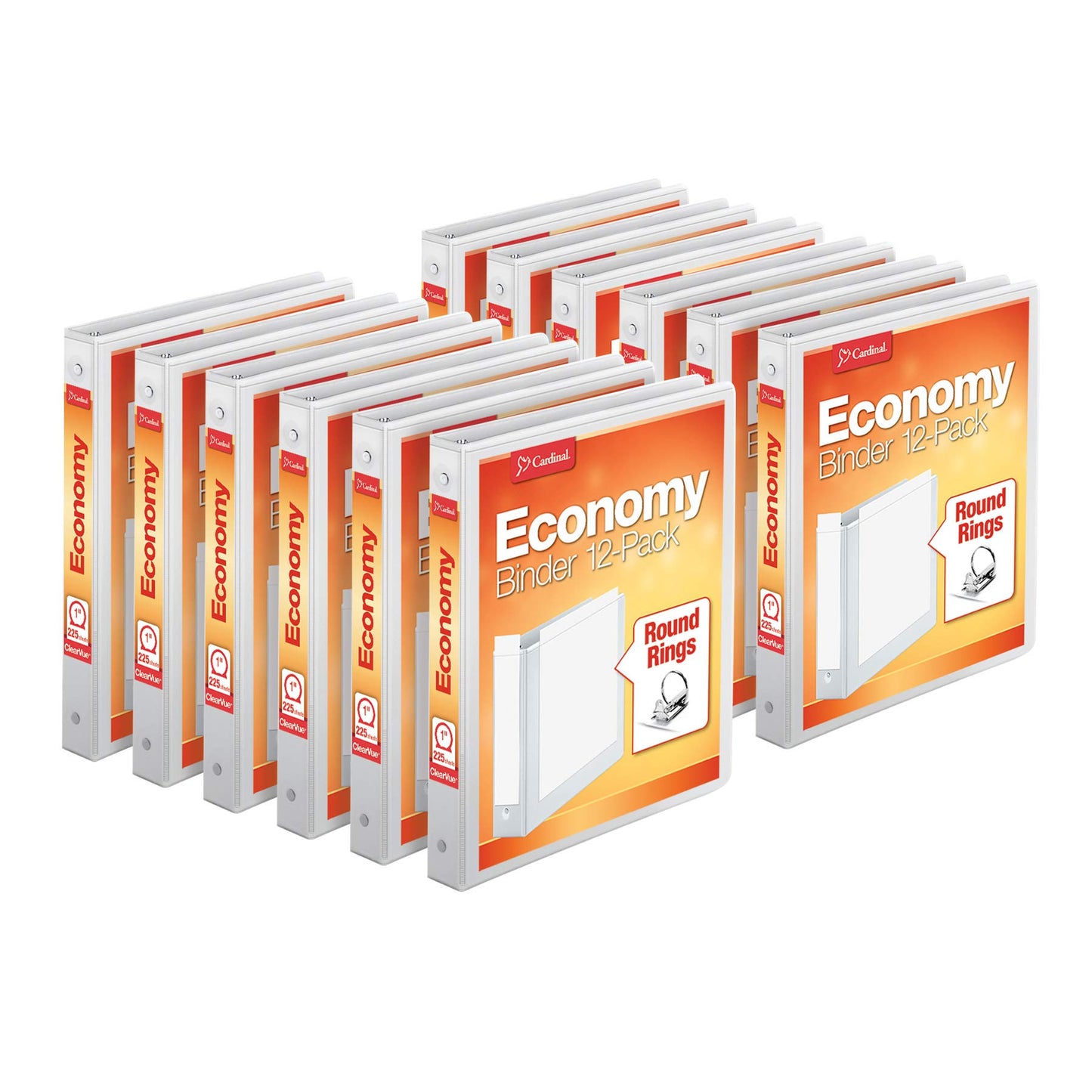 Cardinal Economy 3-Ring Binders, 2", Round Rings, Holds 475 Sheets & Cardinal Economy 3-Ring Binders, 1.5", Round Rings & Cardinal Economy 3-Ring Binders, 1", Round Rings